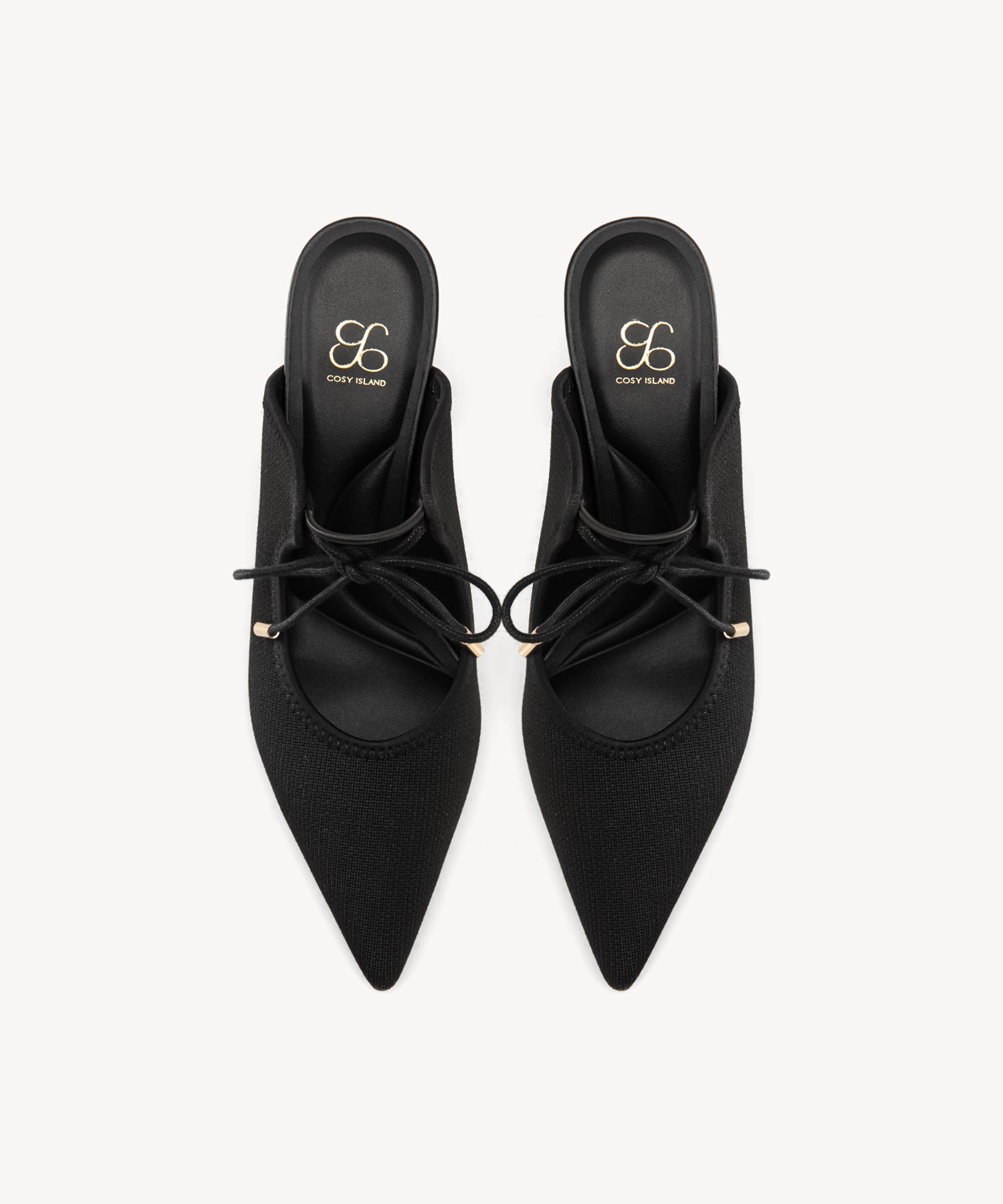 Elegant Chic Pointed Toe Heeled Mules Black