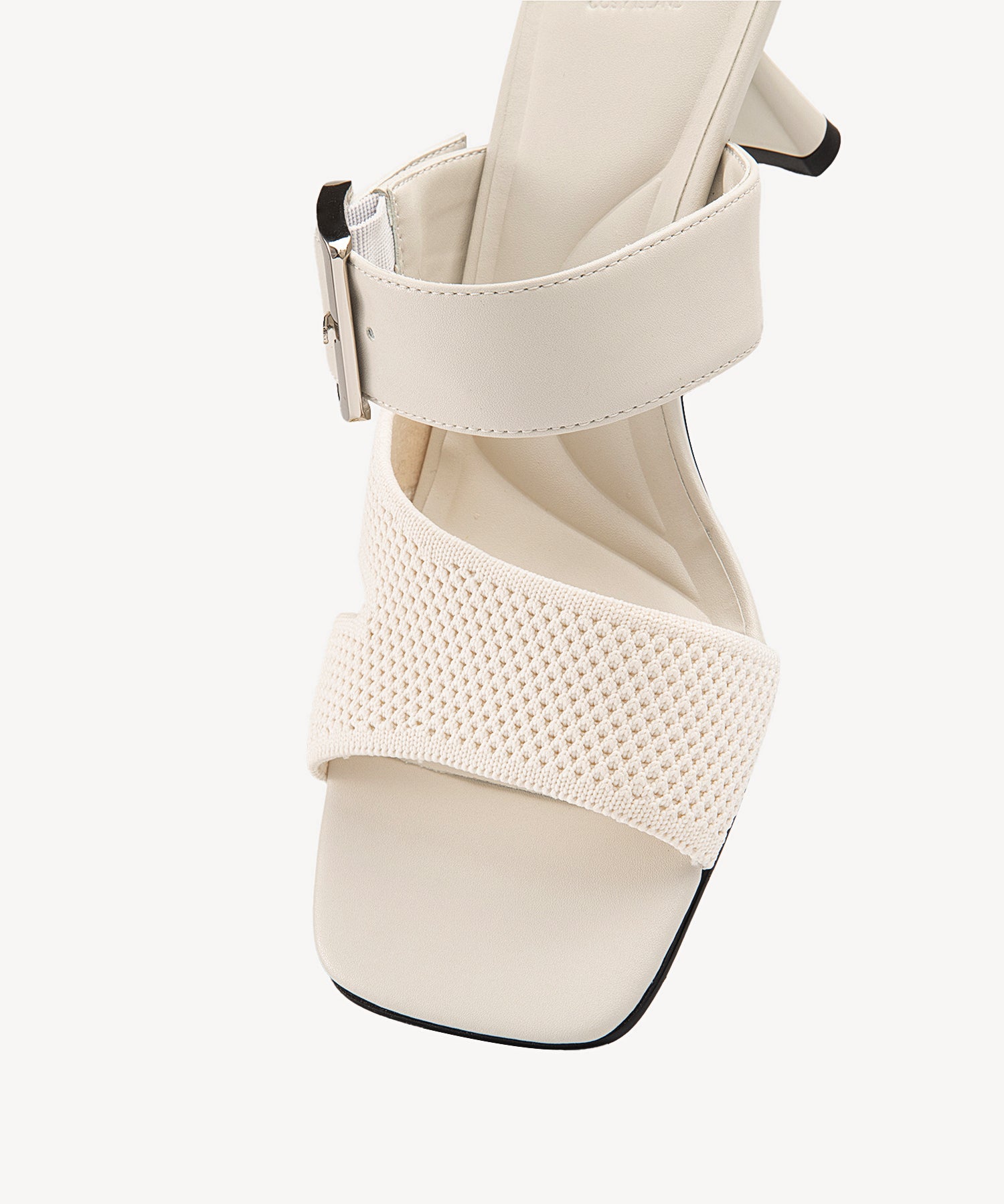 Buckle Cut Out Heeled Sandals COSY ISLAND #color_cream