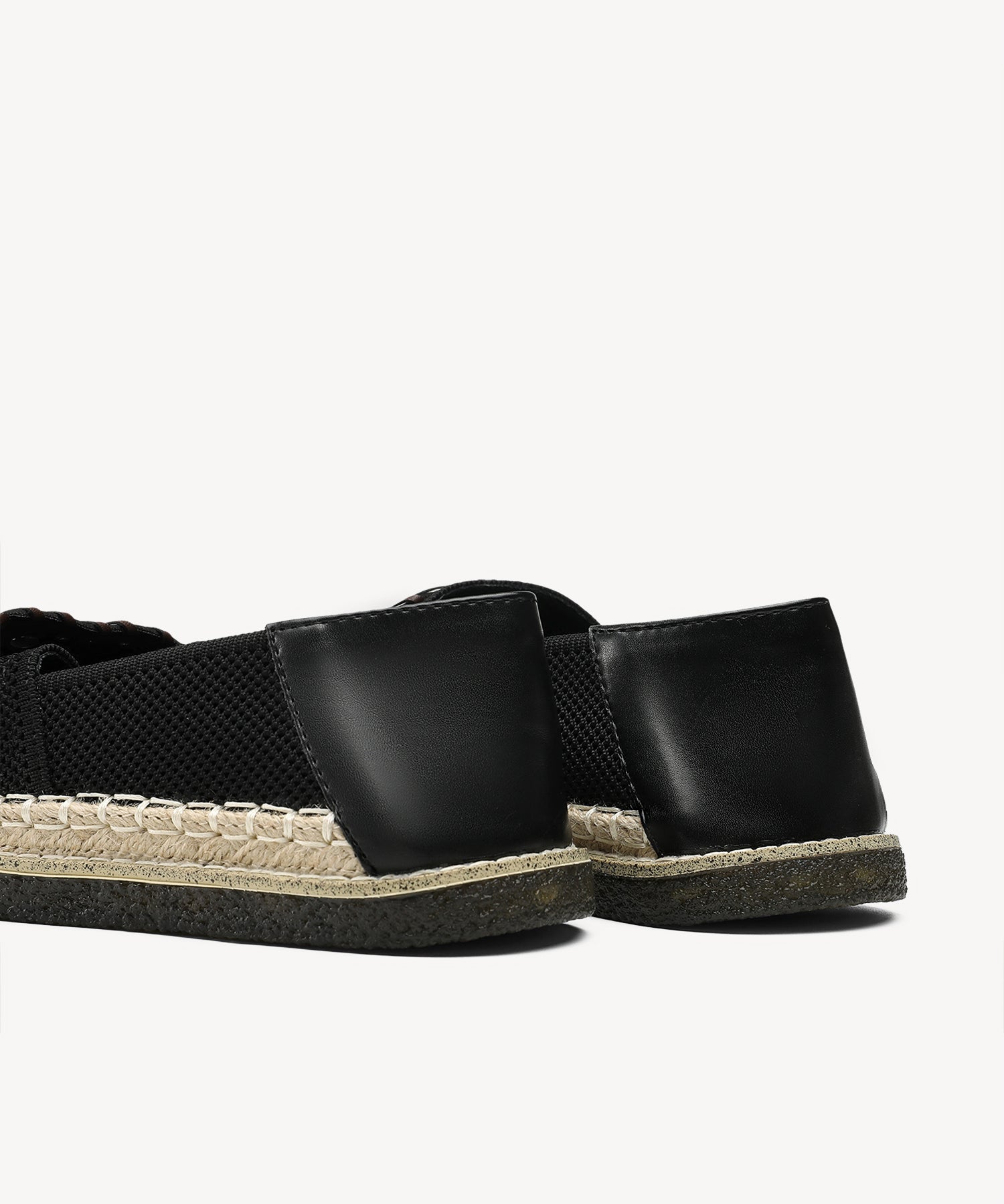 Casual Round Toe Flat Espadrilles COSY ISLAND #color_Black