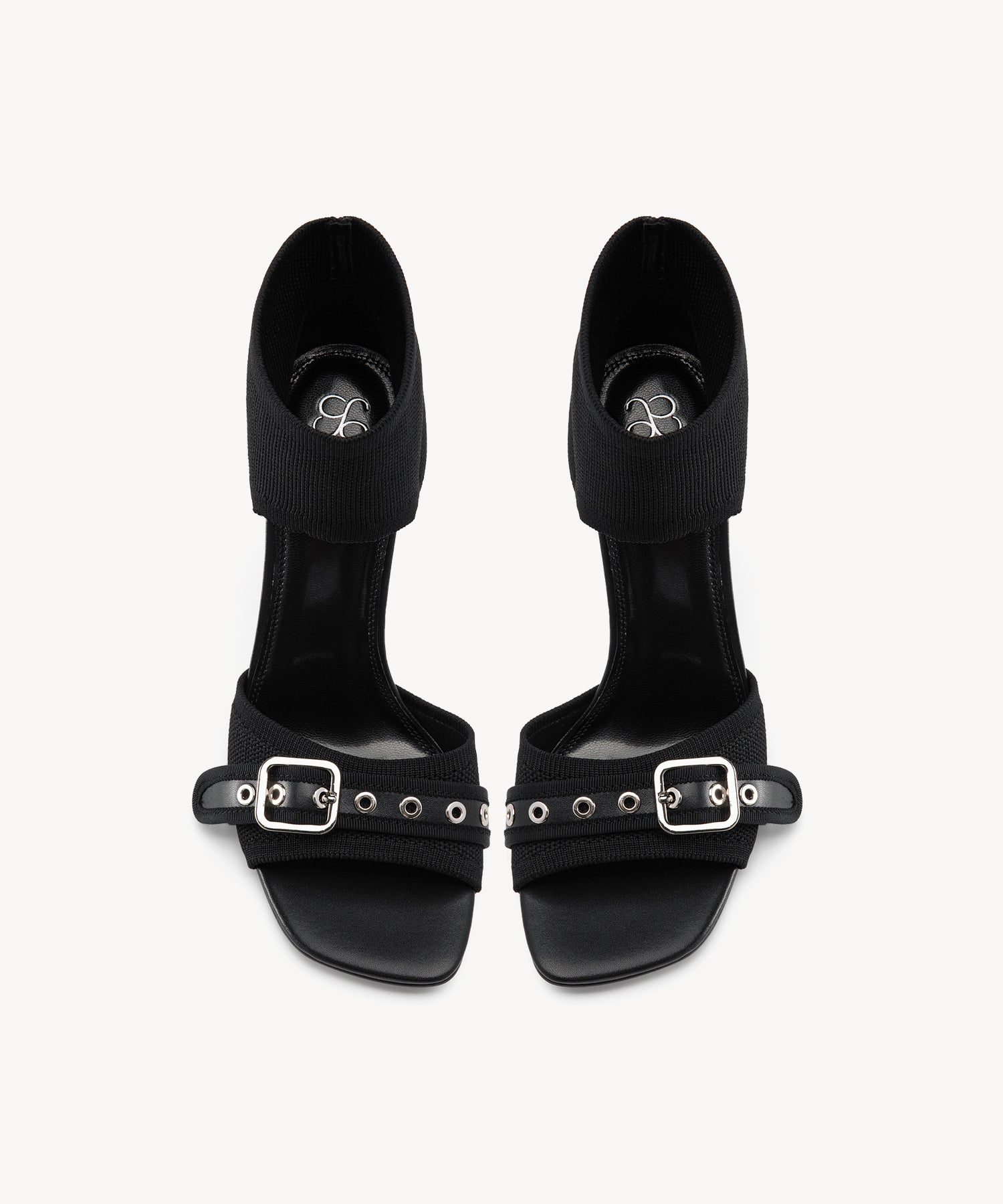 Cut Out Stiletto Heeled Sandals COSY ISLAND #color_black