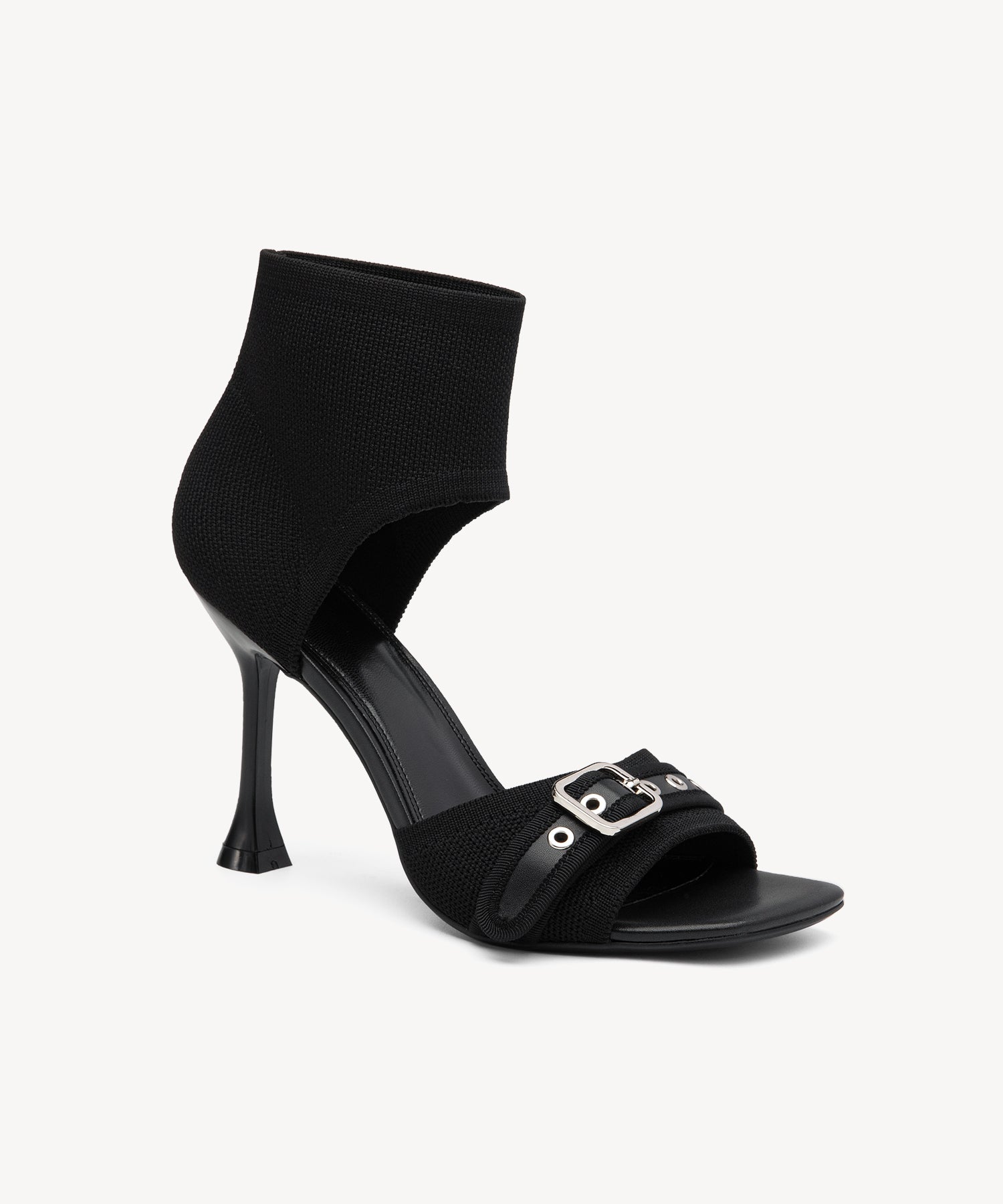 Cut Out Stiletto Heeled Sandals COSY ISLAND #color_black