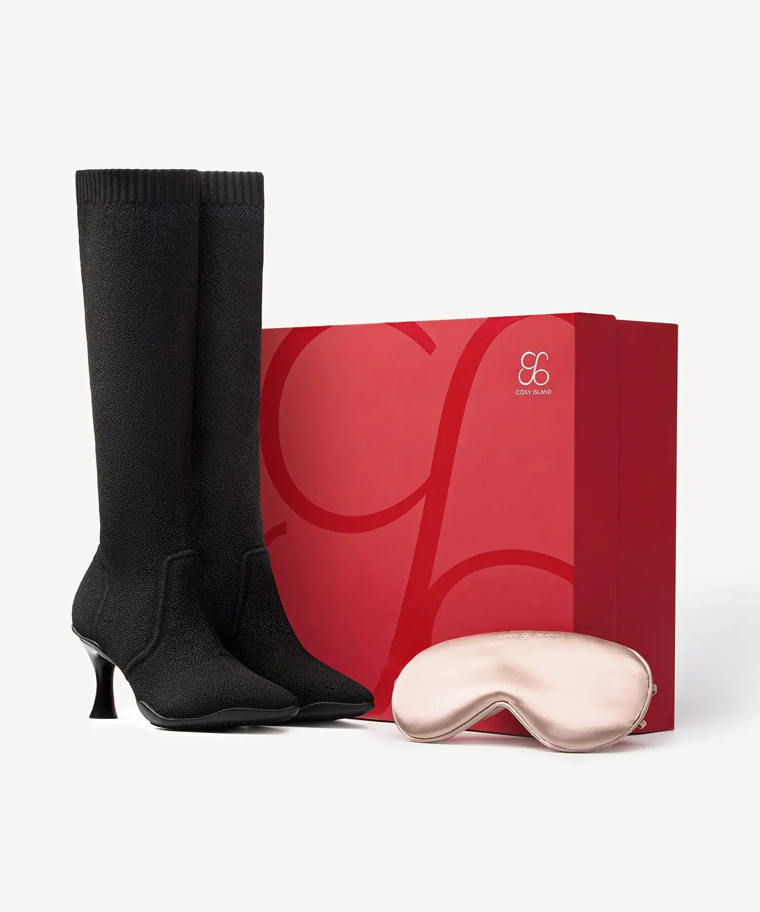 Minimalist Pointed Toe Heeled Long Boots#color_black