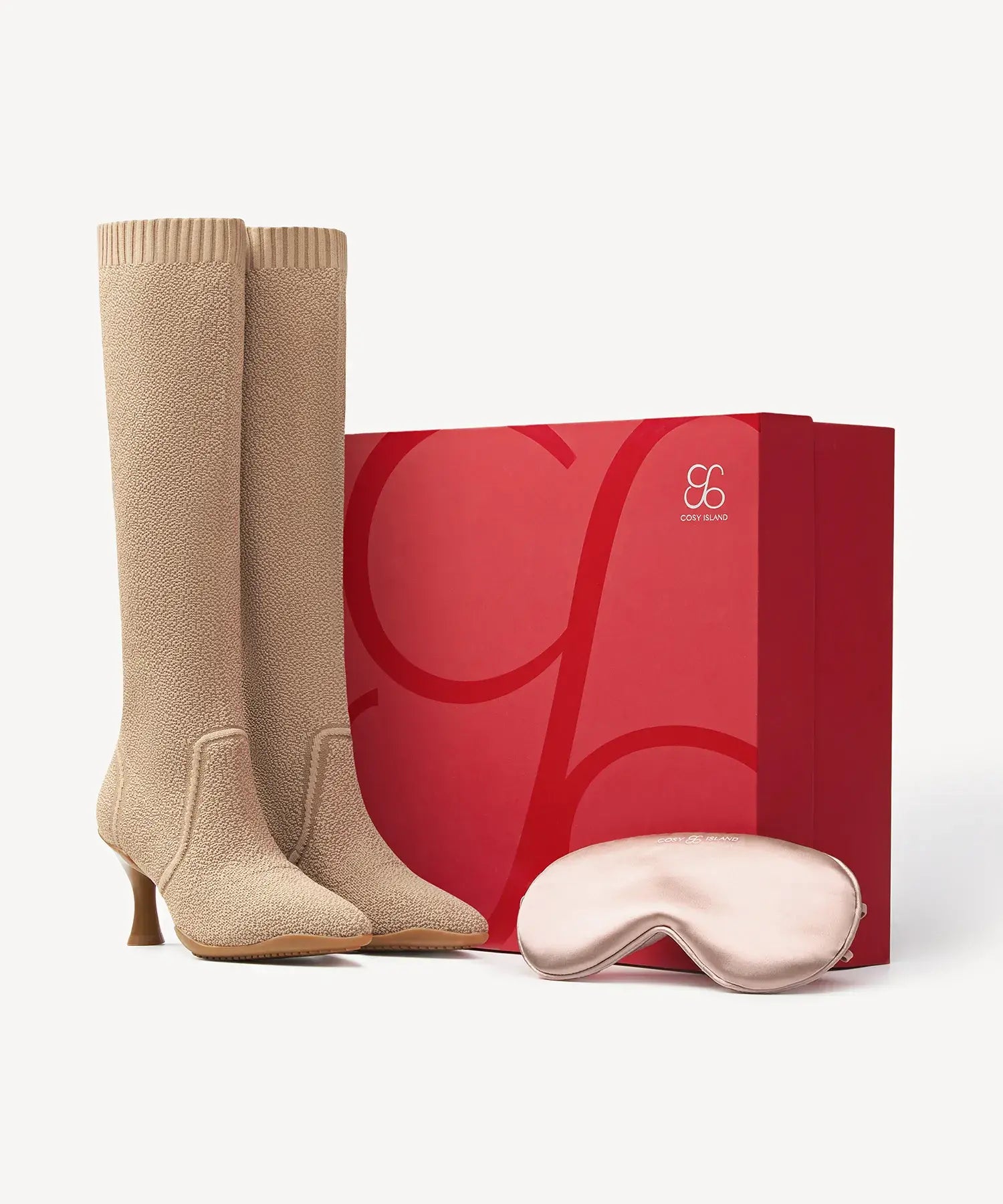 Minimalist Pointed Toe Heeled Long Boots#color_Apricot