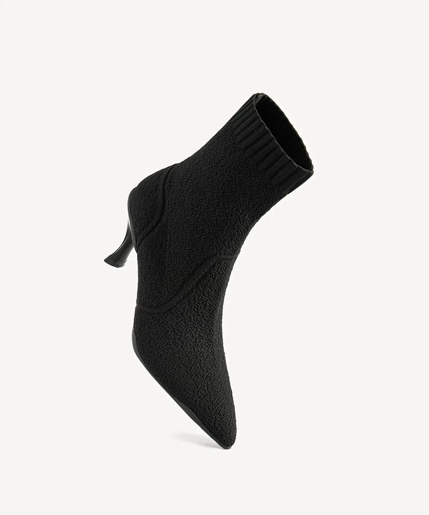 Minimalist Pointed Toe Stiletto Ankle Boots#color_black