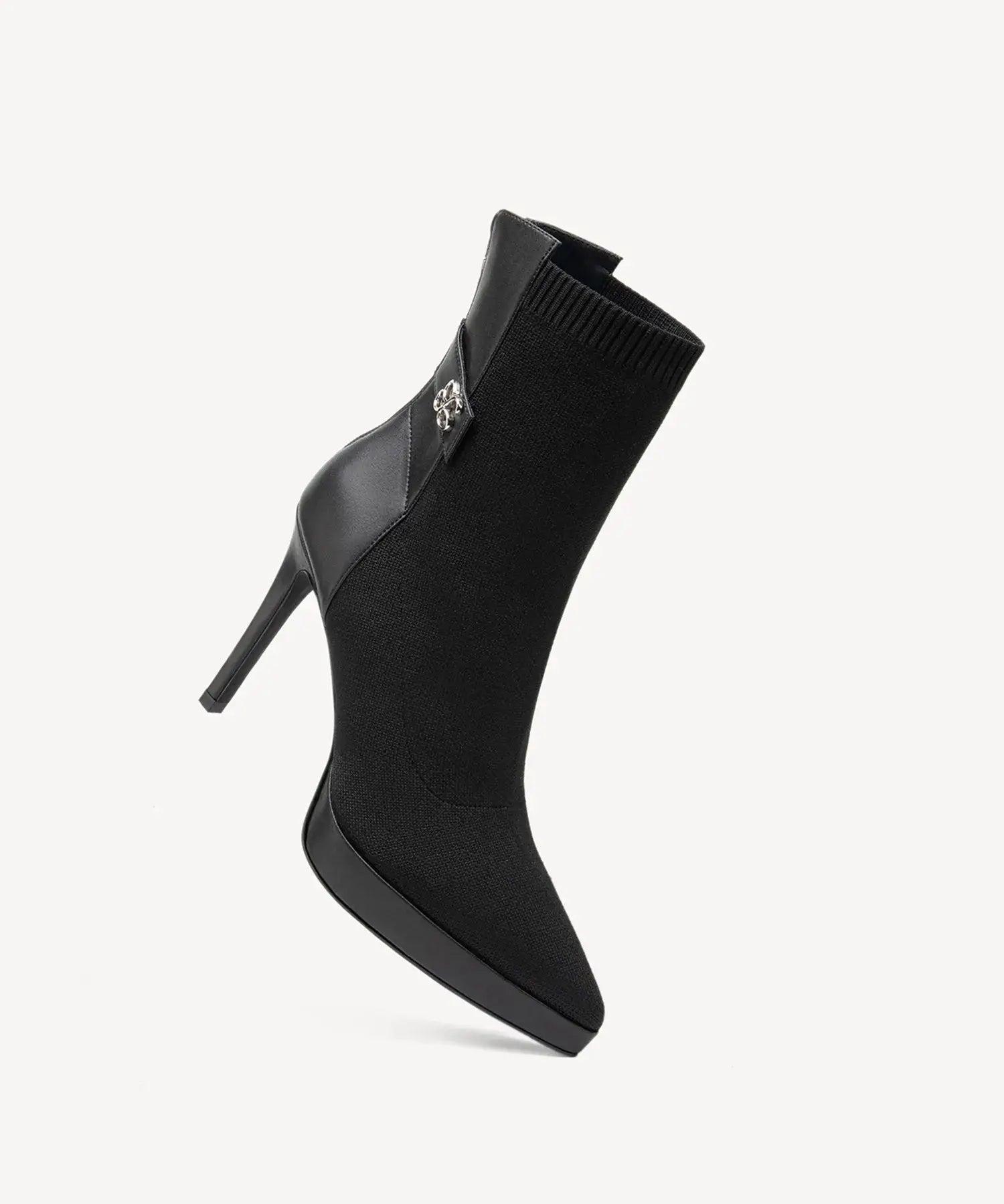 Sexy Pointed Toe Soles Ankle Boots #color_black