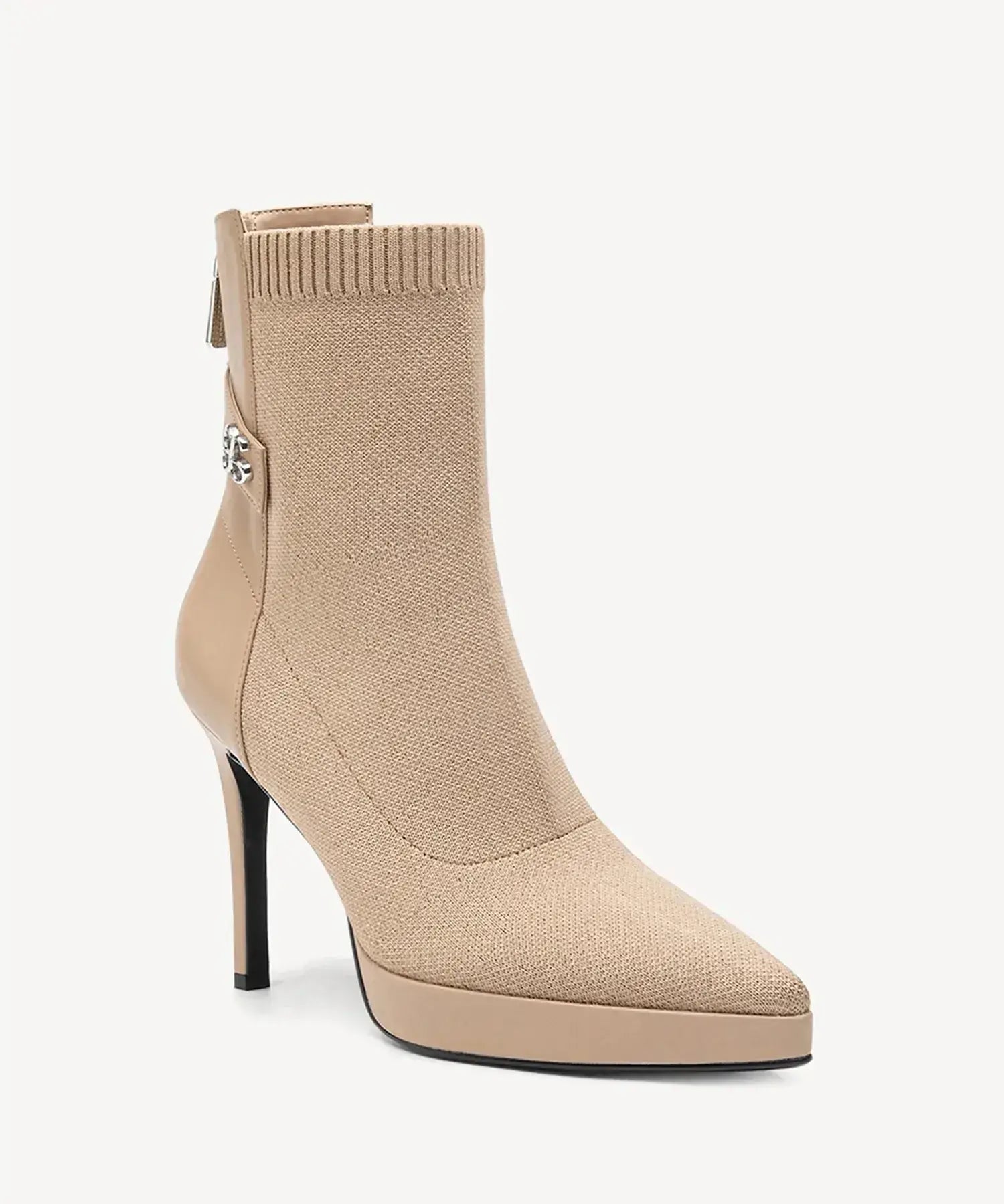 Sexy Pointed Toe Soles Ankle Boots #color_velvet apricot