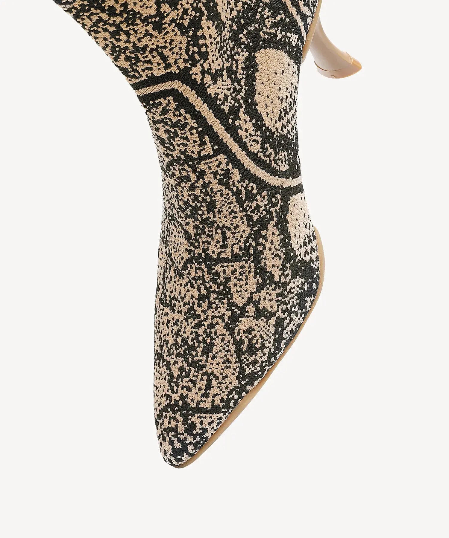Minimalist Pointed Toe Stiletto Ankle Boots#color_apricot snake print