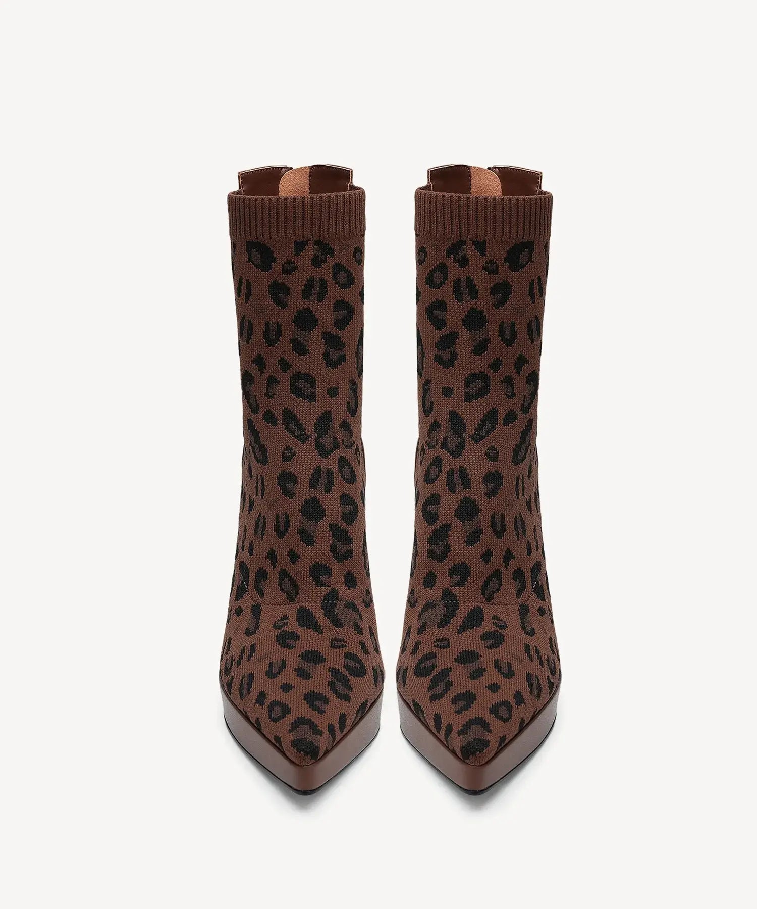 Sexy Pointed Toe Soles Ankle Boots #color_brown leopard