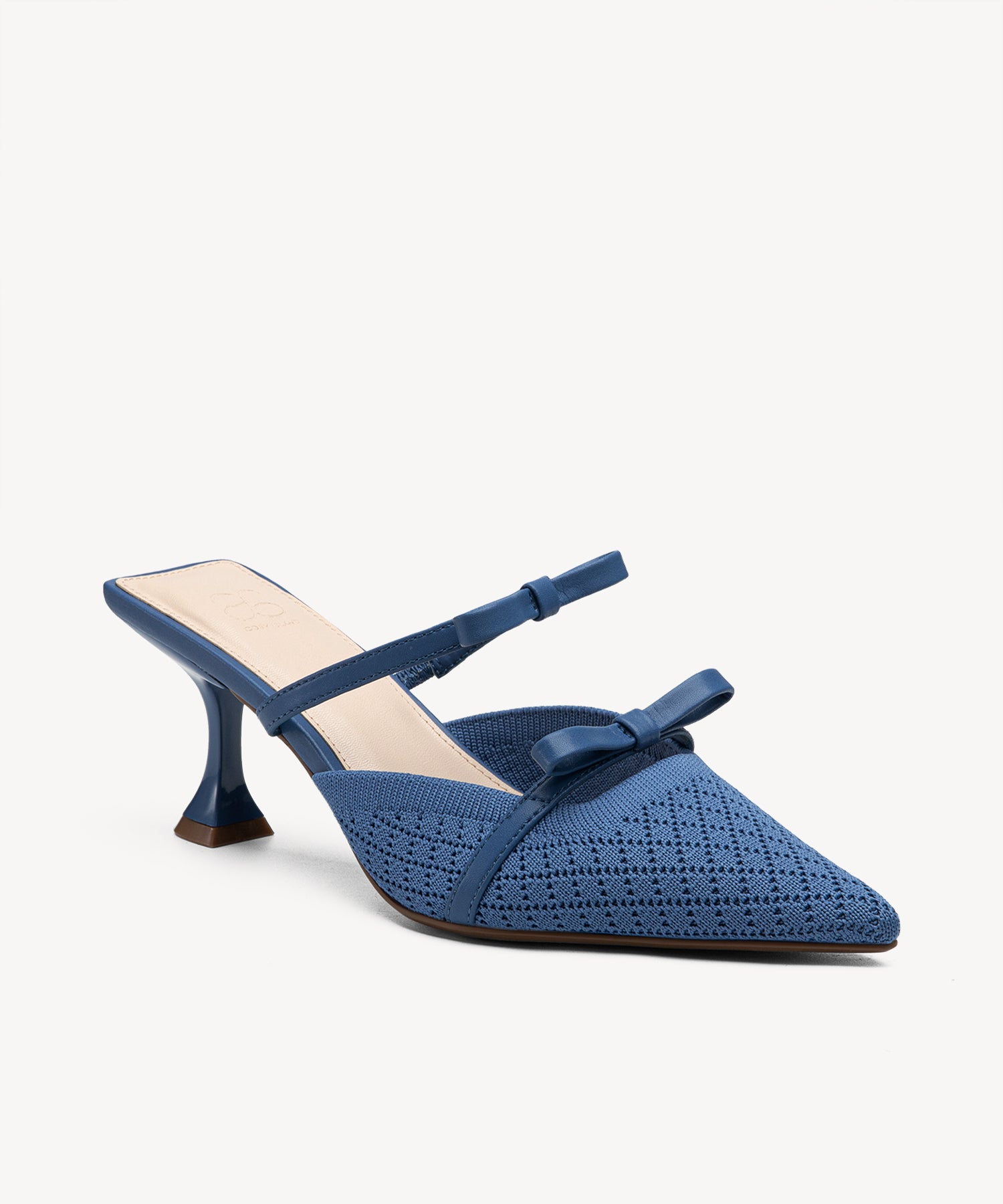 Bowtention Pointed Toe Heeled Mules