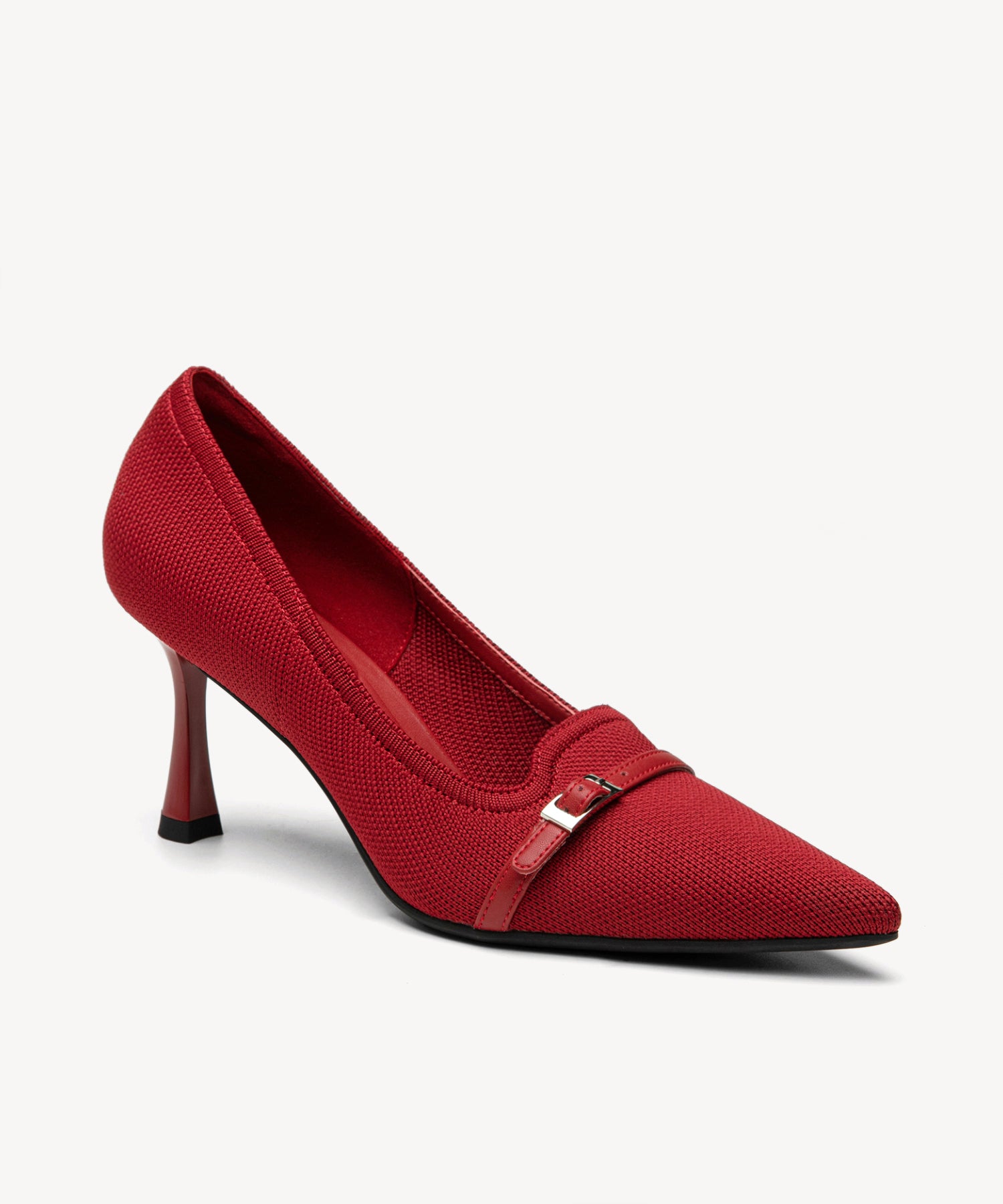 Elegant Charm Pointed Toe Heeled Pumps Red