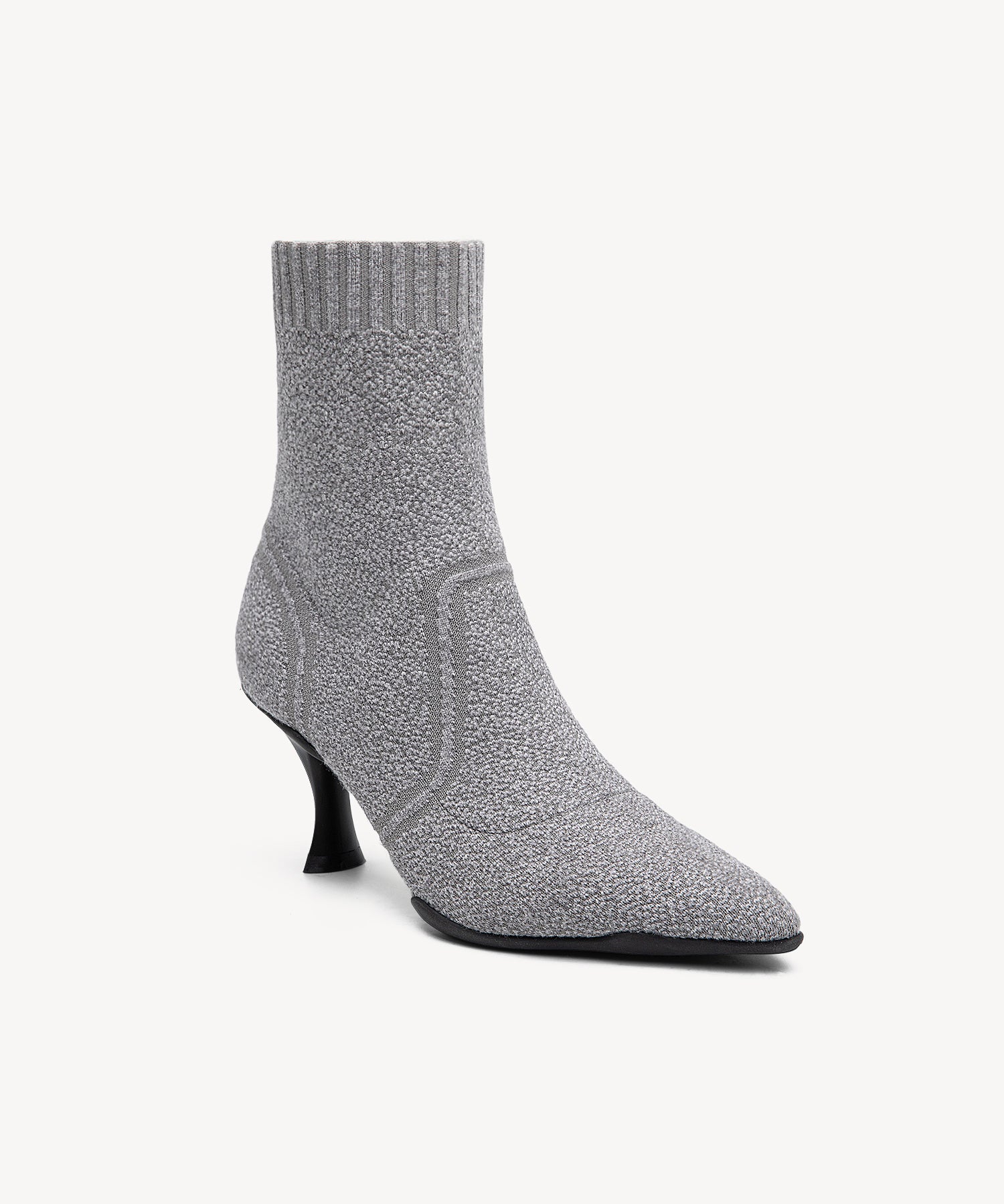 Minimalist  Pointed Toe Stiletto Ankle Boots Grey