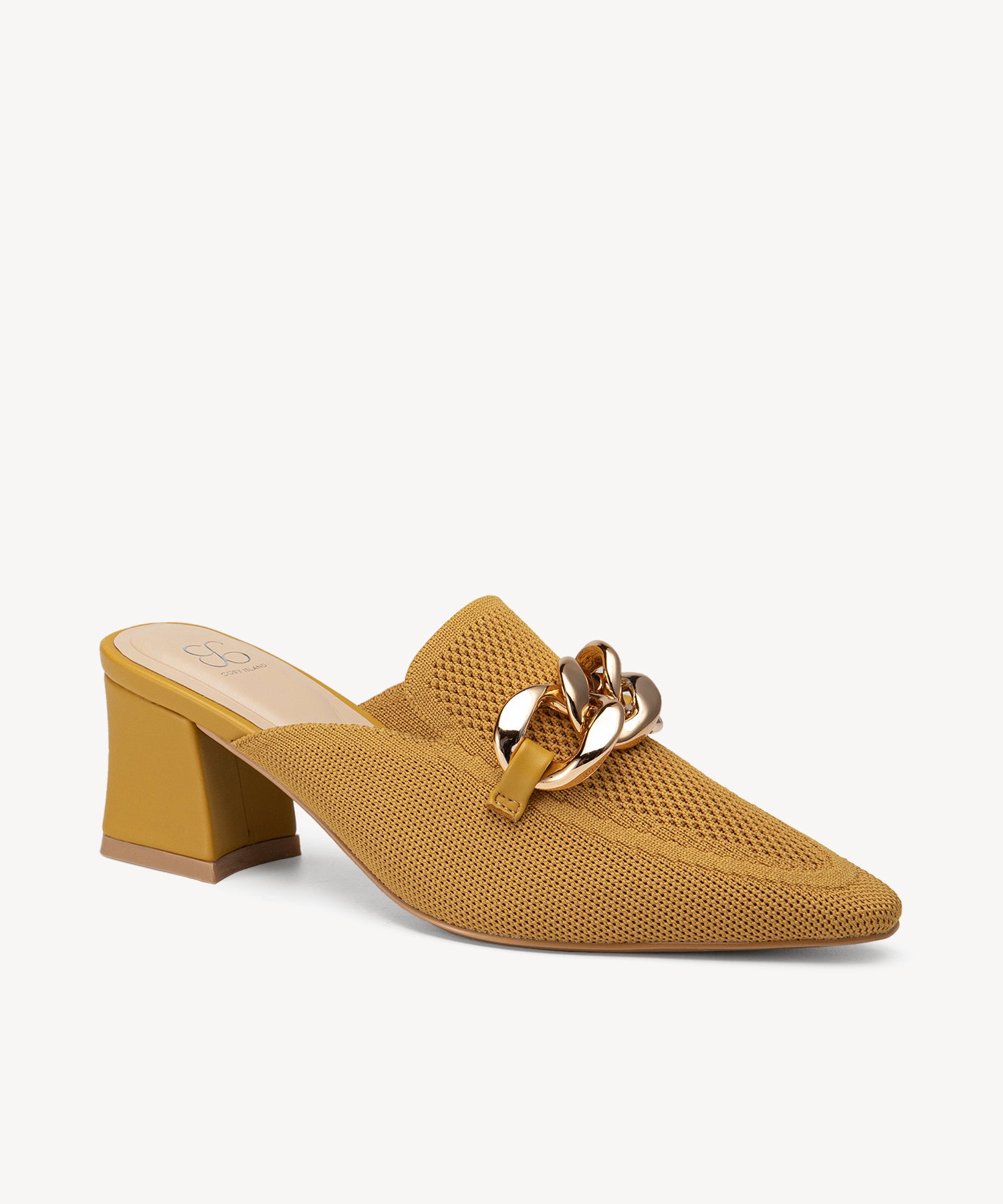 MOUSSE FIT Pointed Toe Heeled Mules Cosy Island #color_yellow