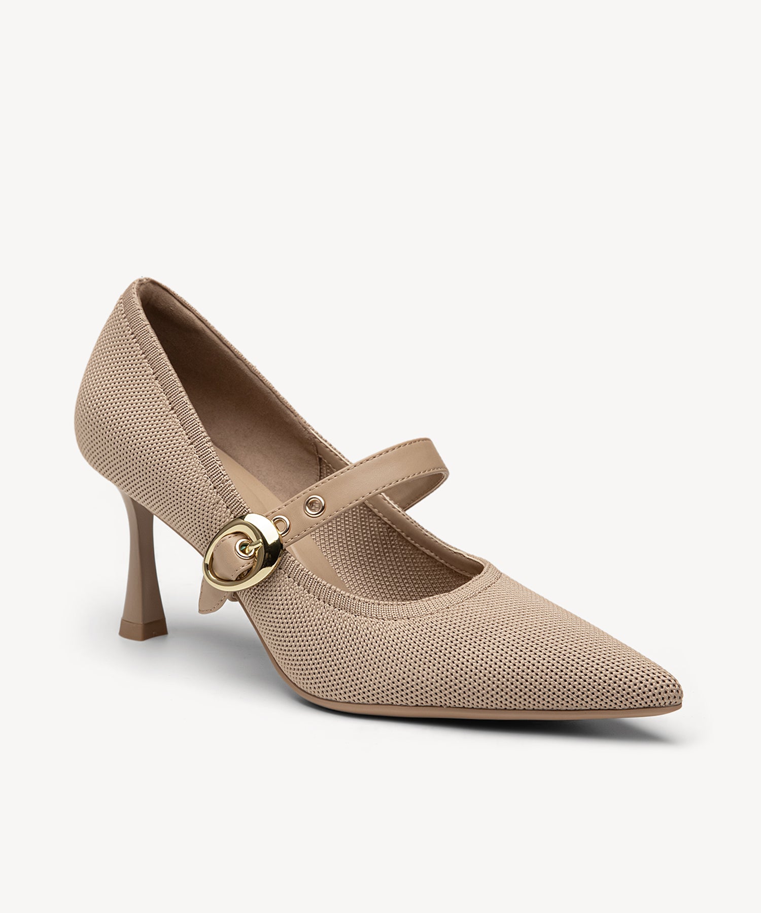 Removable Strap Pointed Toe Heeled Pumps