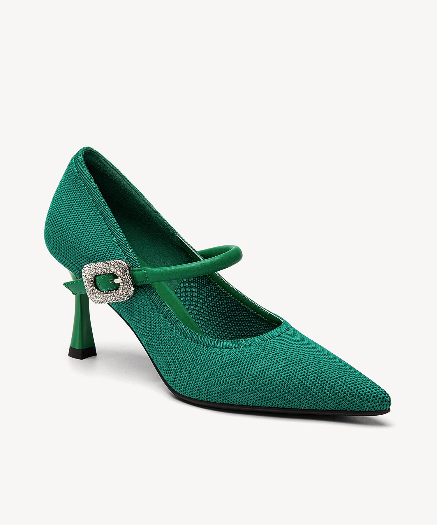 Gracelithe Shimmer Buckle Pumps Green