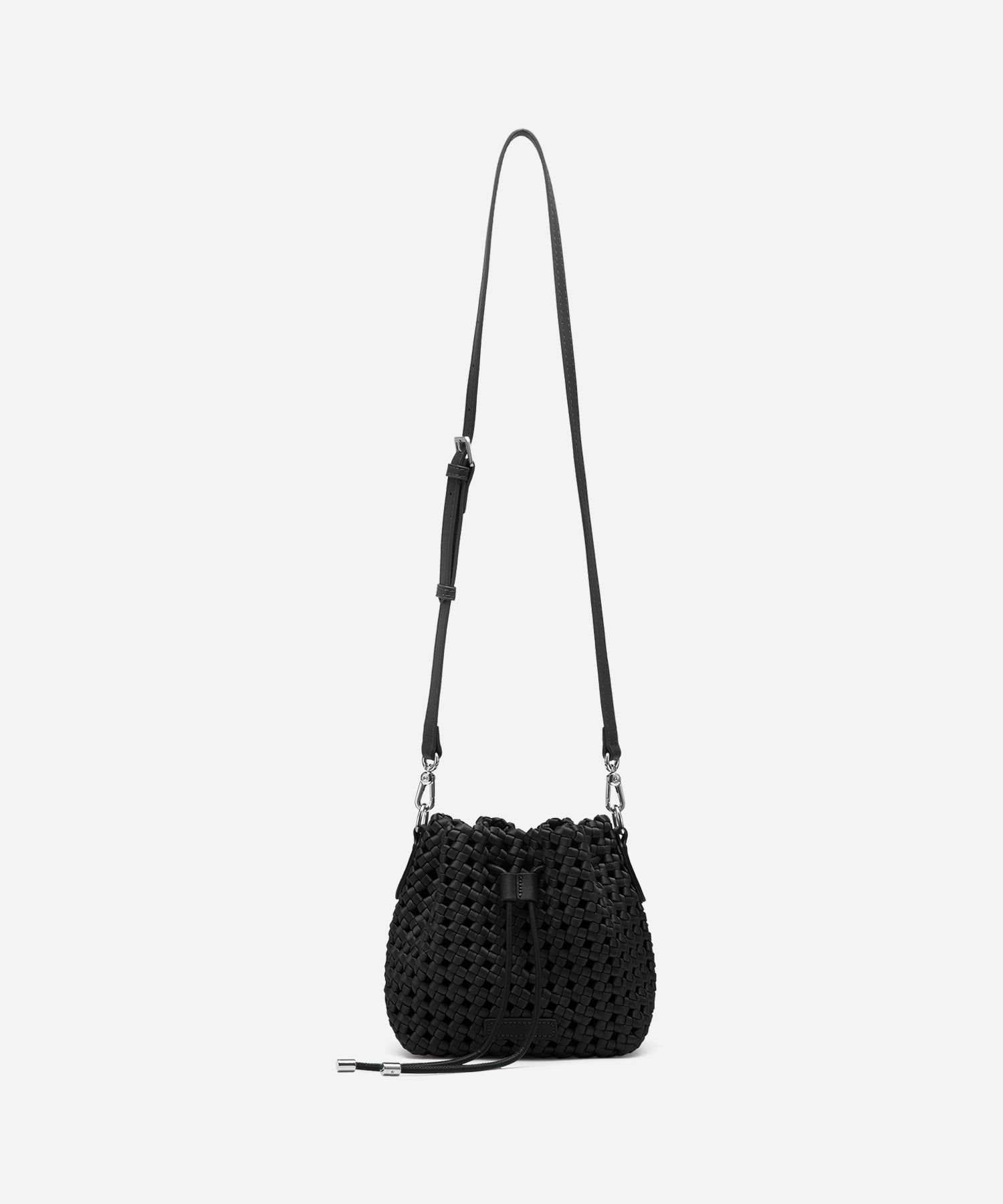 Windmill Hollow-out Woven Handle Bucket Bags Cosy Island #color_black