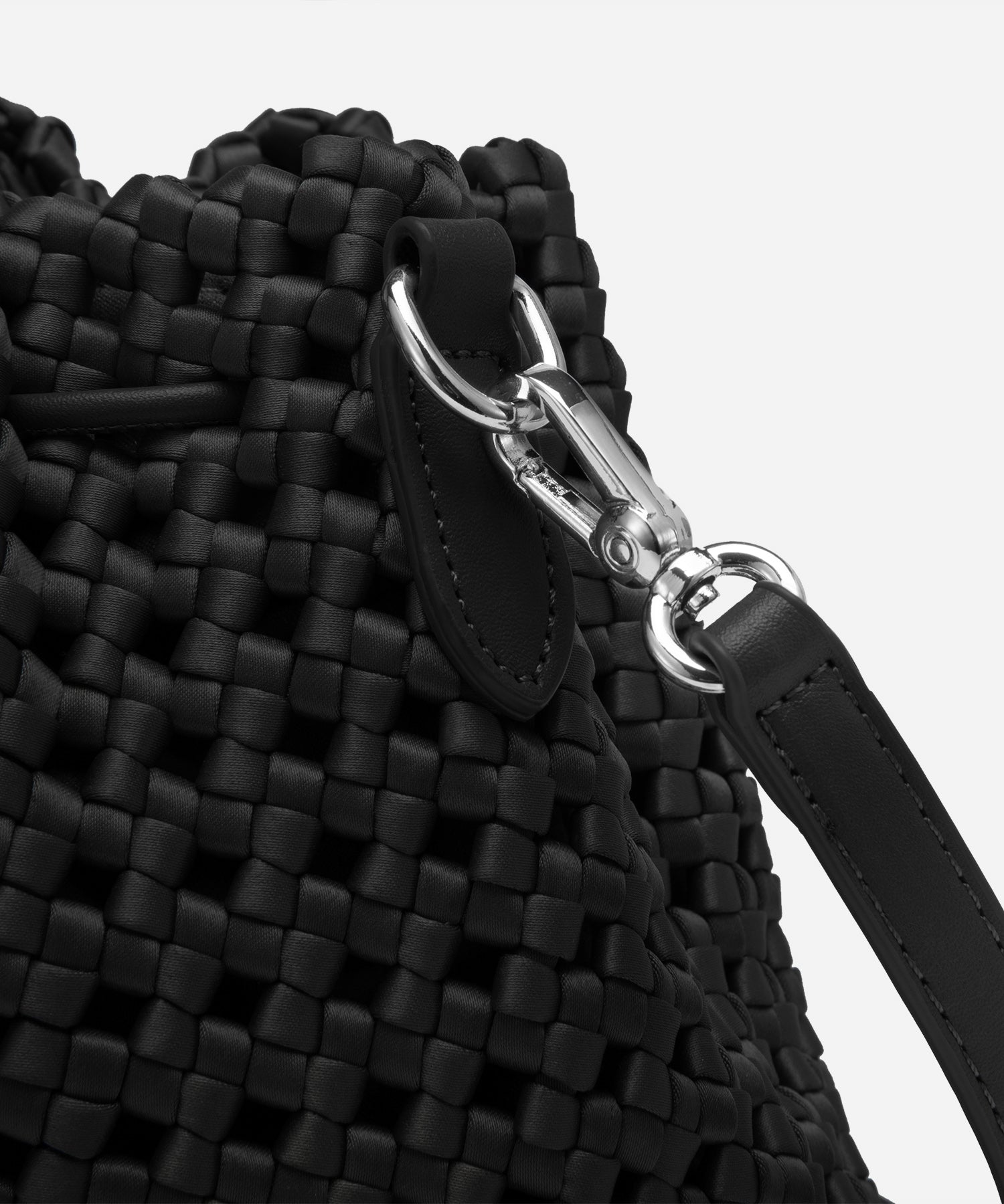 Windmill Hollow-out Woven Handle Bucket Bags Cosy Island #color_black