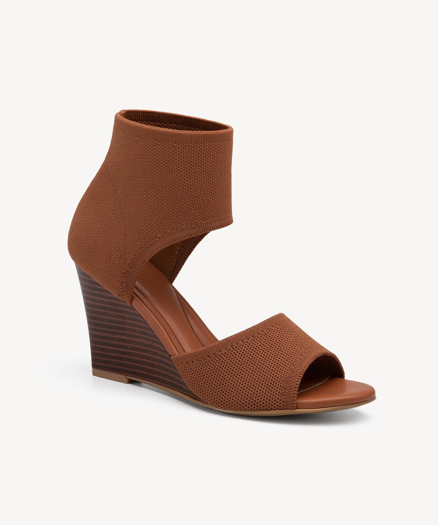 MOUSSE FIT Elegant Wedge Sandals Cosy Island #color_brown