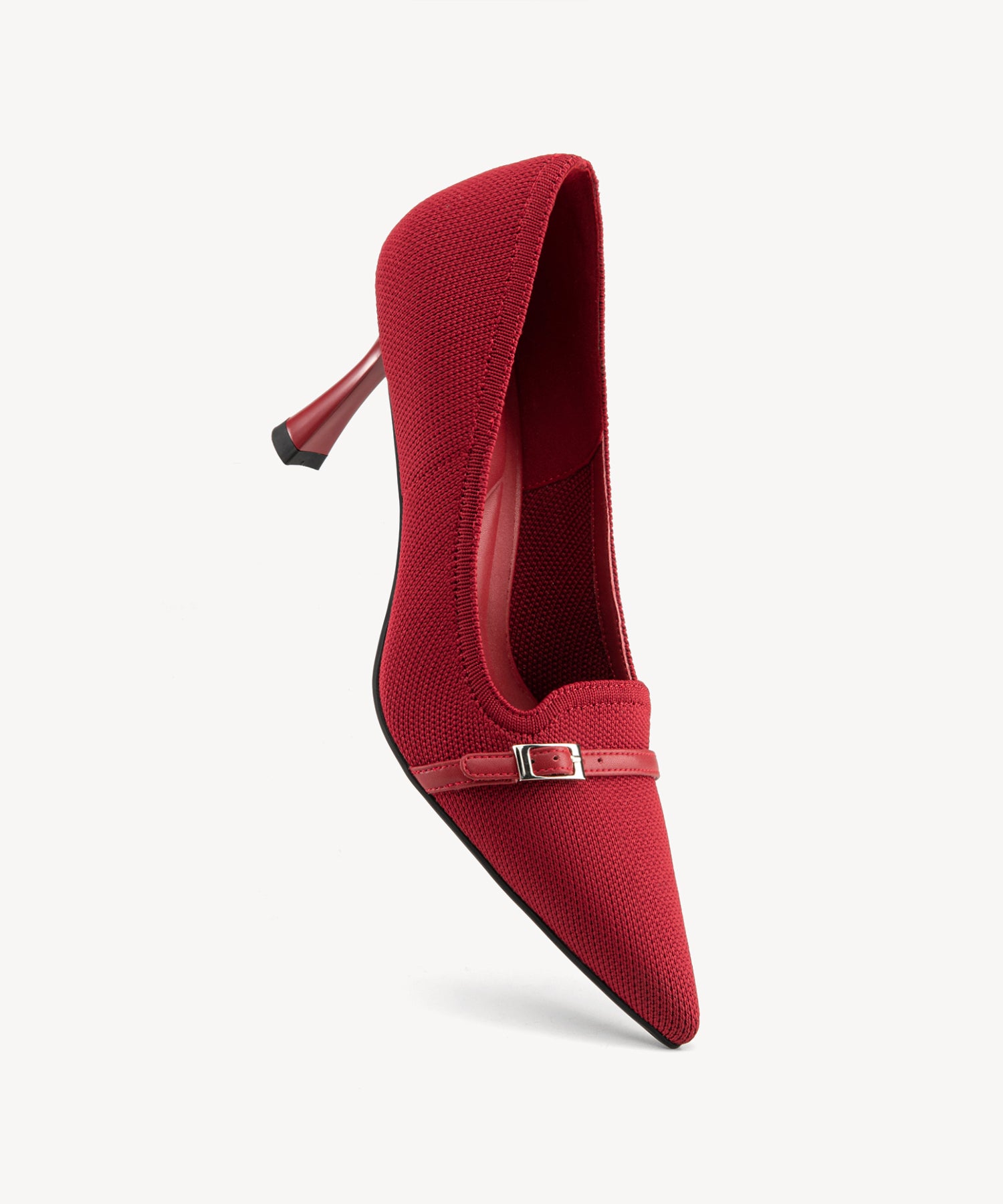 Elegant Charm Pointed Toe Heeled Pumps Red