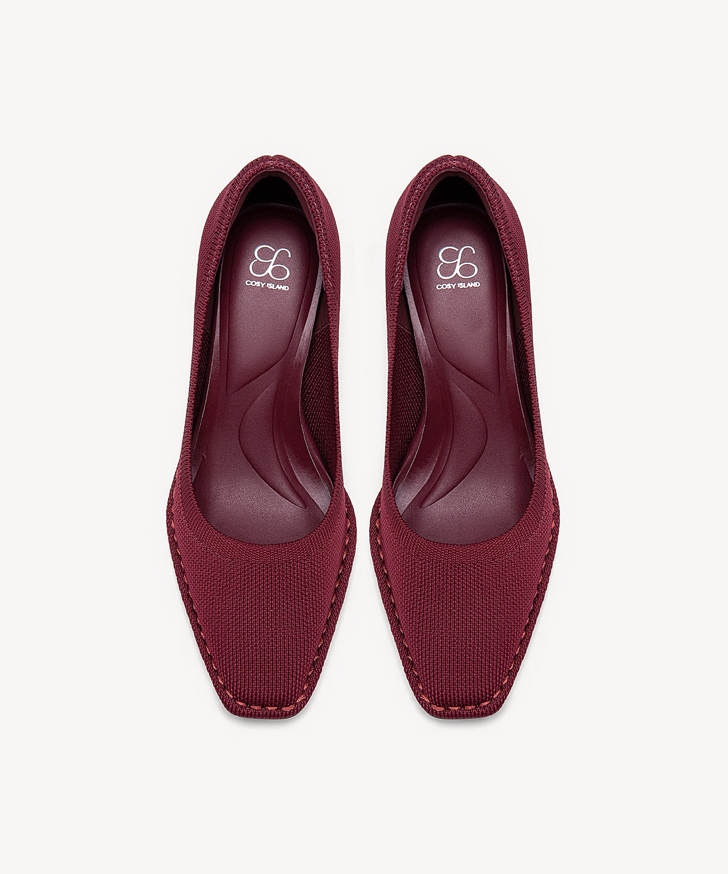 CommuteEase Solid Color Stiletto Pumps#color_burgundy