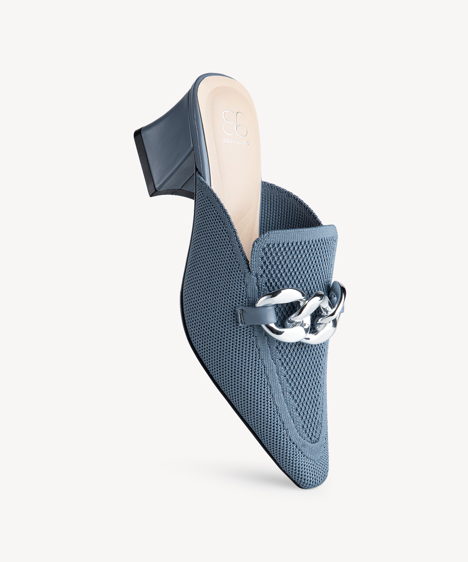 CosyCove Pointed Toe Heeled Mules COSY ISLAND #color_bluish grey