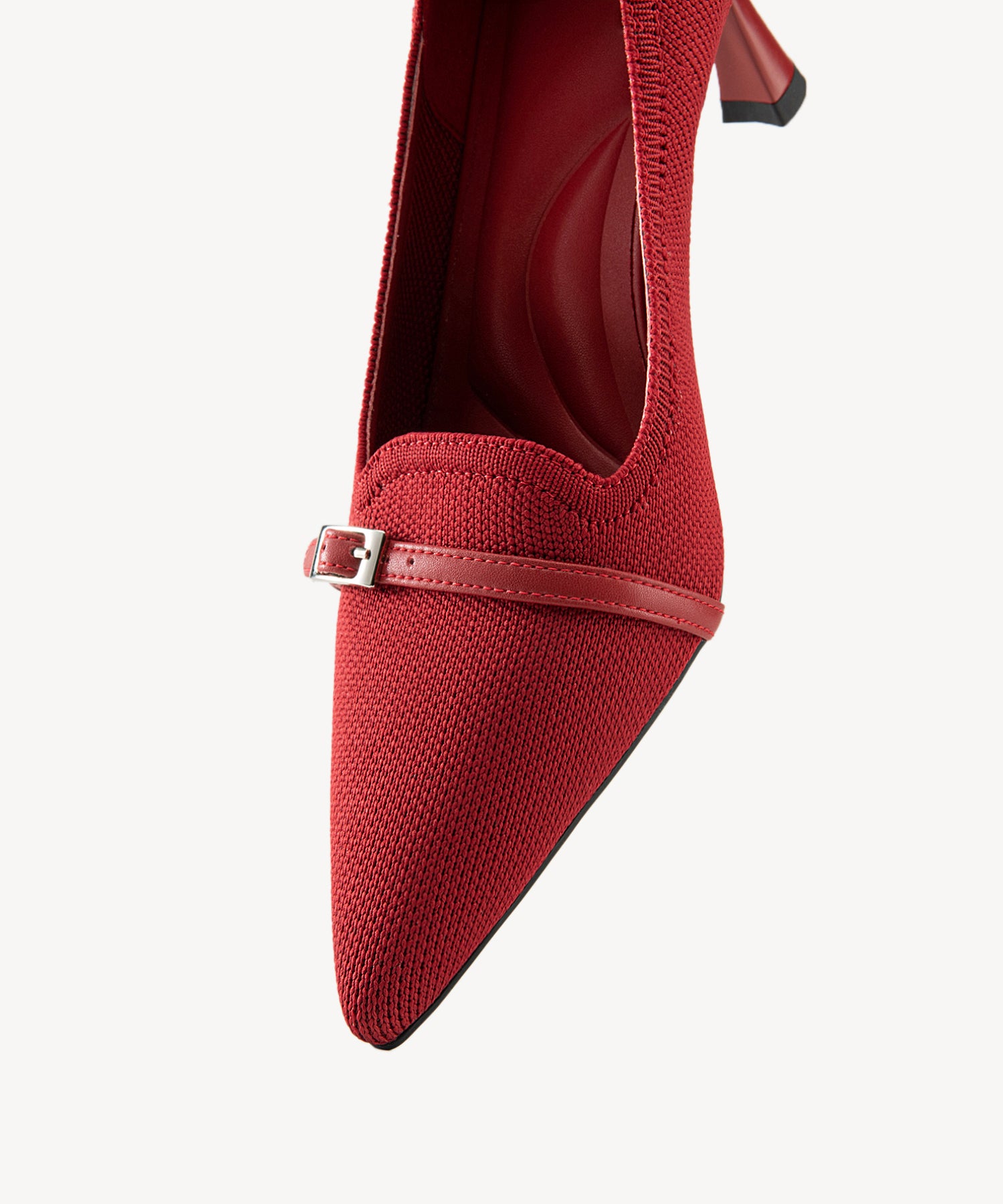 Elegant Charm Pointed Toe Heeled Pumps Red