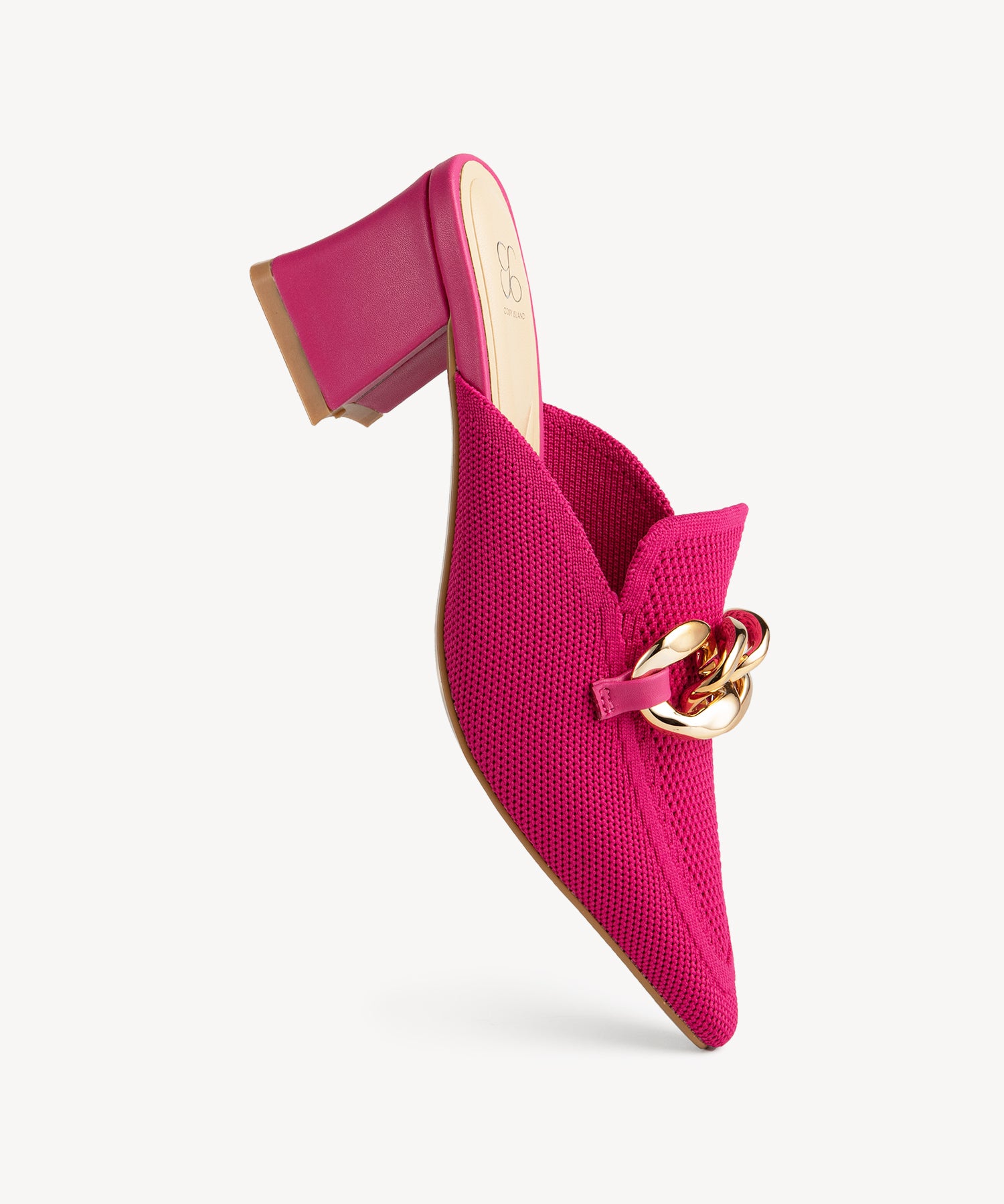 MOUSSE FIT Pointed Toe Heeled Mules Cosy Island #color_hot pink