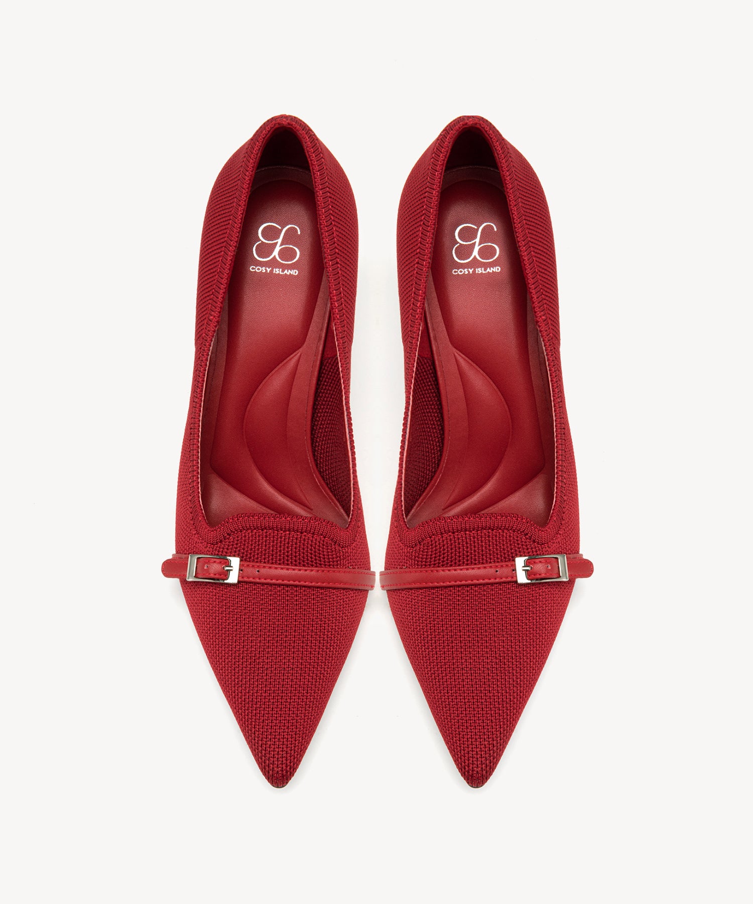 Elegant Charm Pointed Toe Heeled Pumps Red