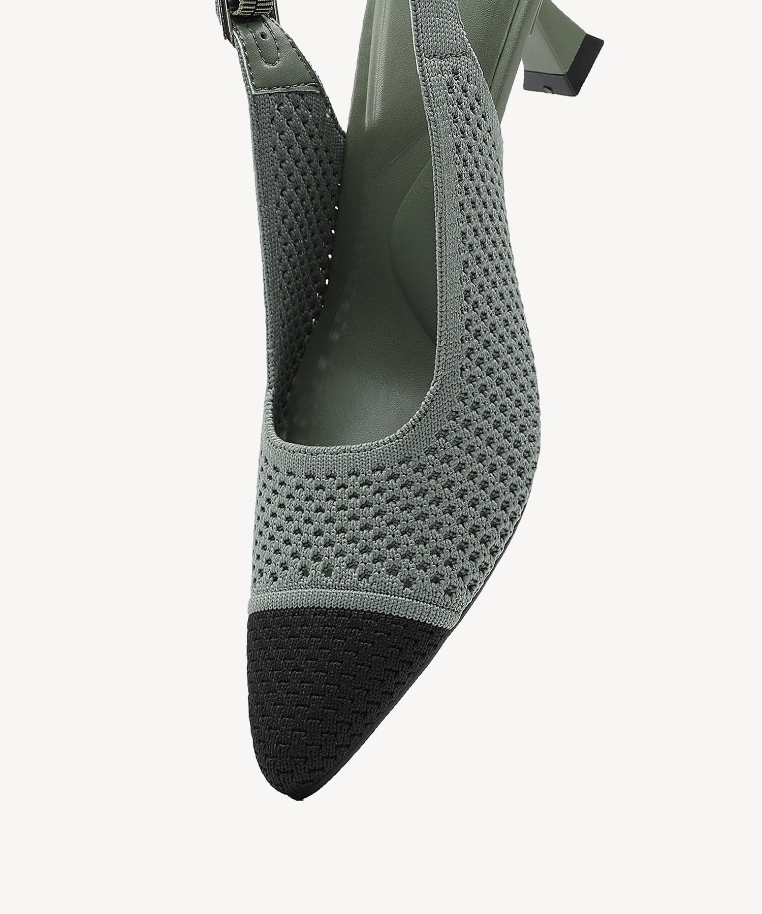 Commute Pointed Toe Slingback Pumps COSY ISLAND #color_Dark Green