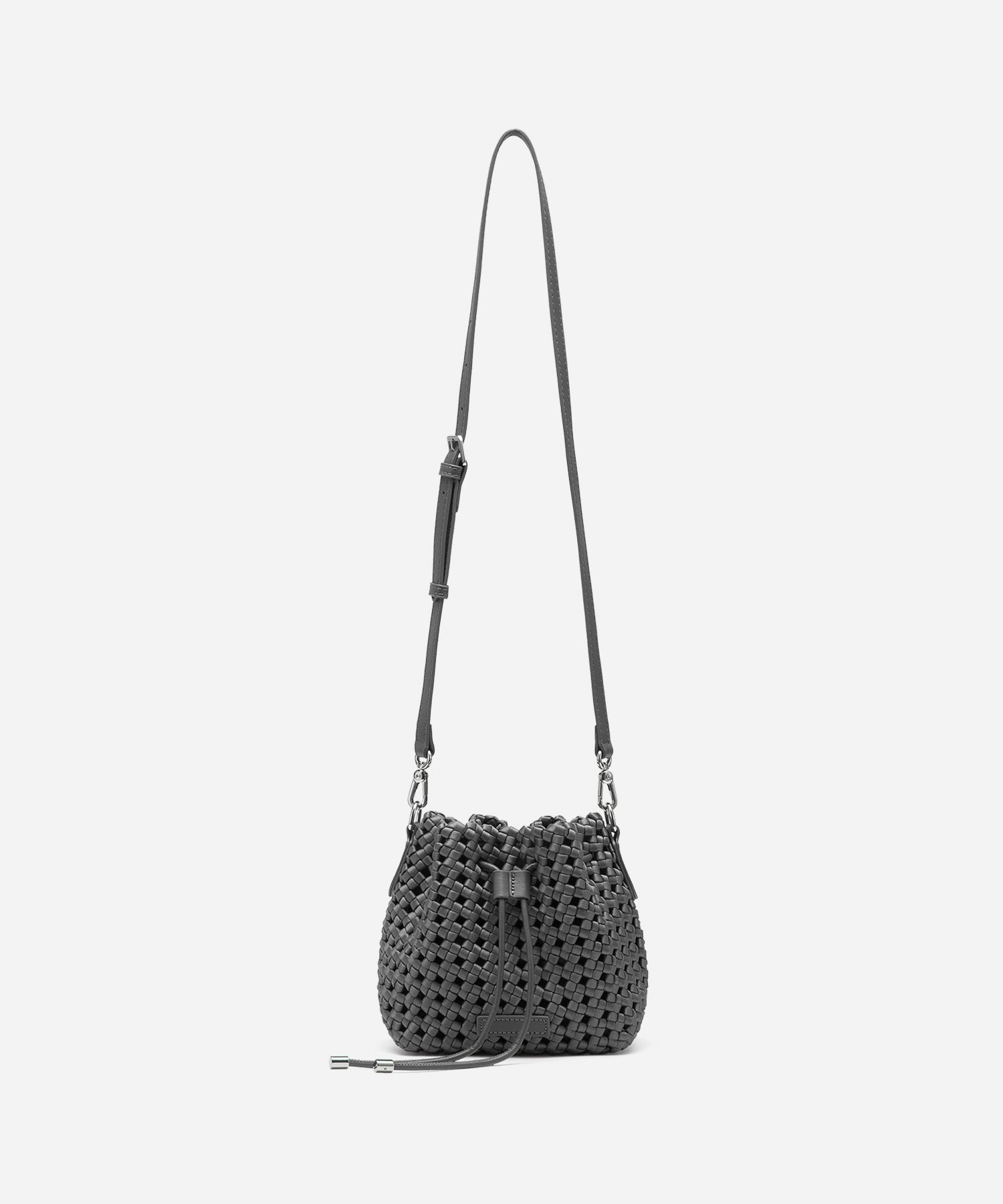 Windmill Hollow-out Woven Handle Bucket Bags Cosy Island #color_grey