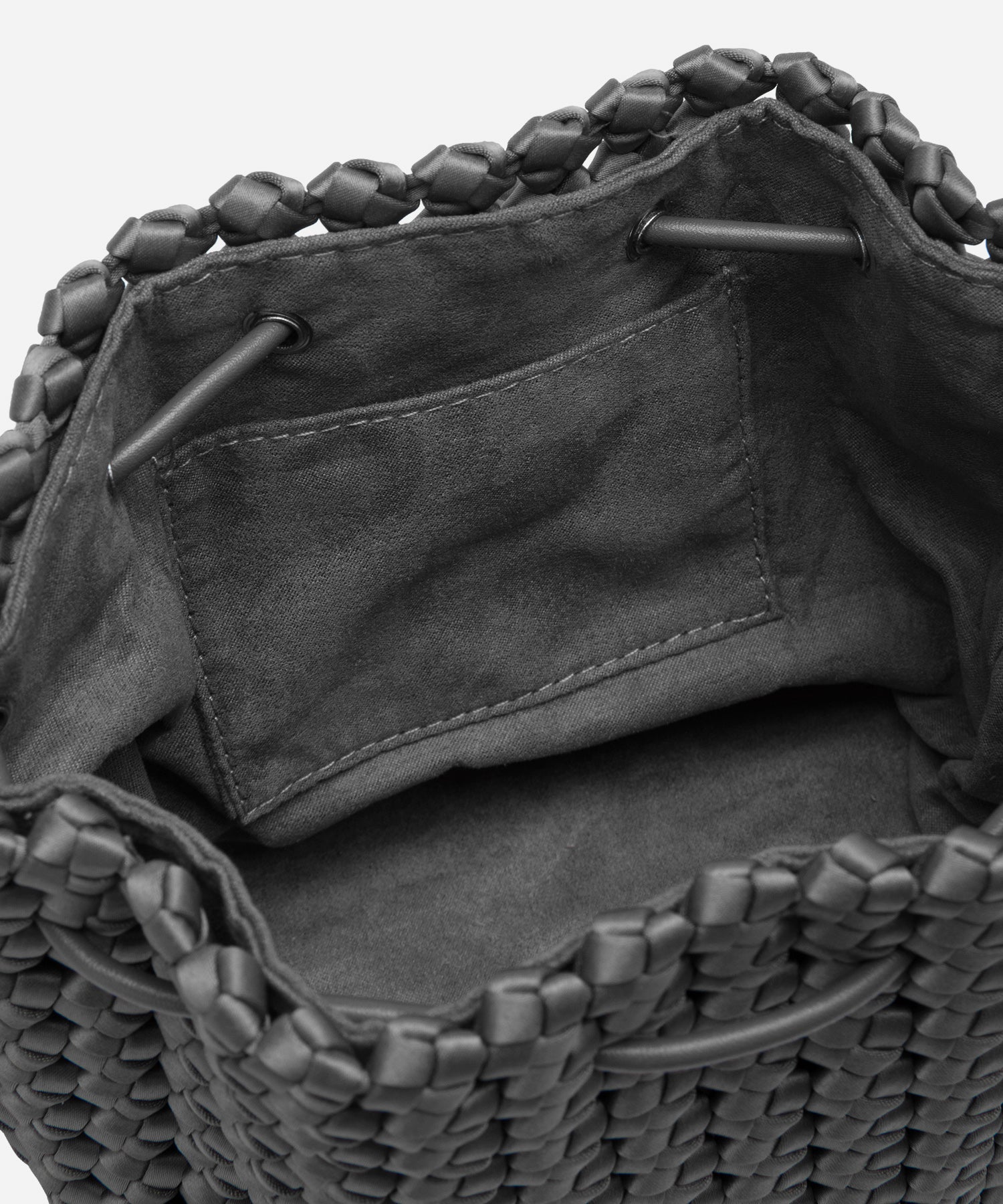 Windmill Hollow-out Woven Handle Bucket Bags Cosy Island #color_grey