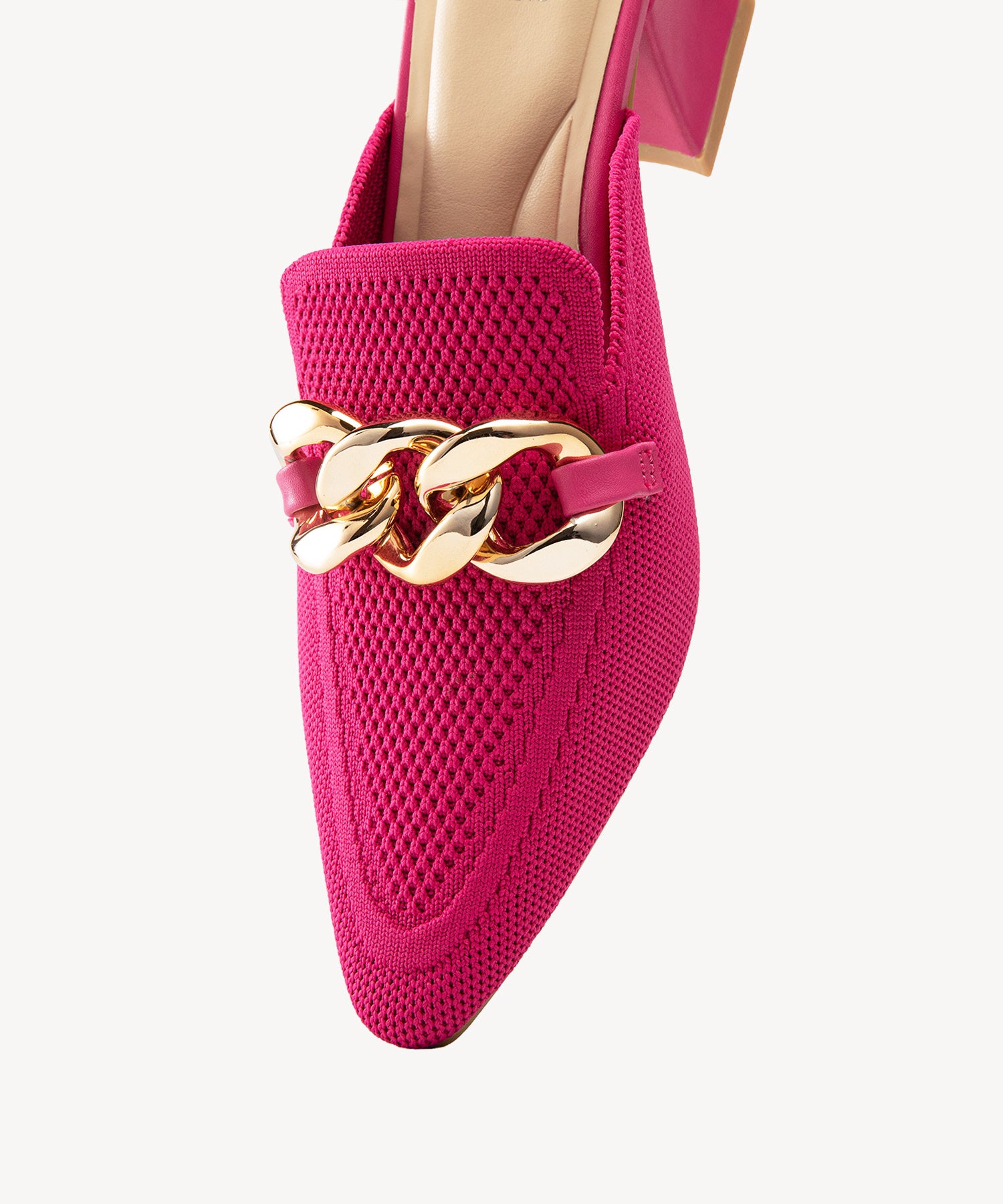 MOUSSE FIT Pointed Toe Heeled Mules Cosy Island #color_hot pink