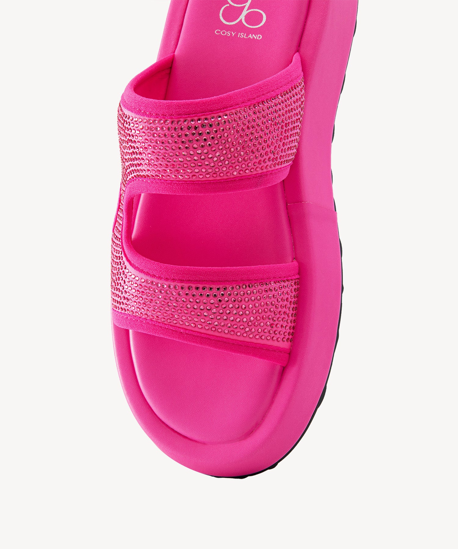 SunKiss Rhinestones Platform Sandals COSY ISLAND #color_hot pink