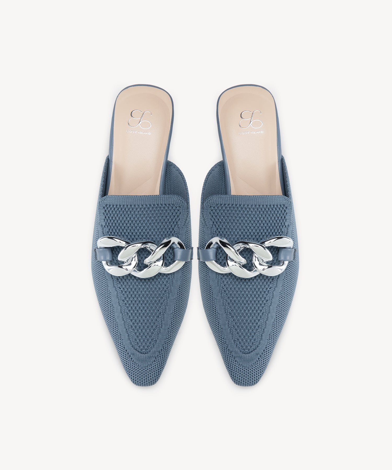 CosyCove Pointed Toe Heeled Mules COSY ISLAND #color_bluish grey