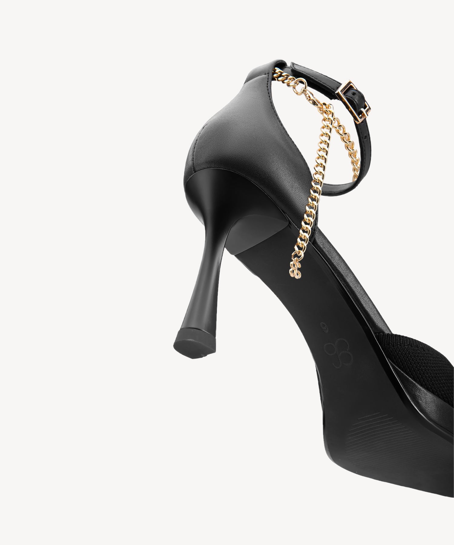 Sexy Chain Stiletto Platform Pumps #color_black