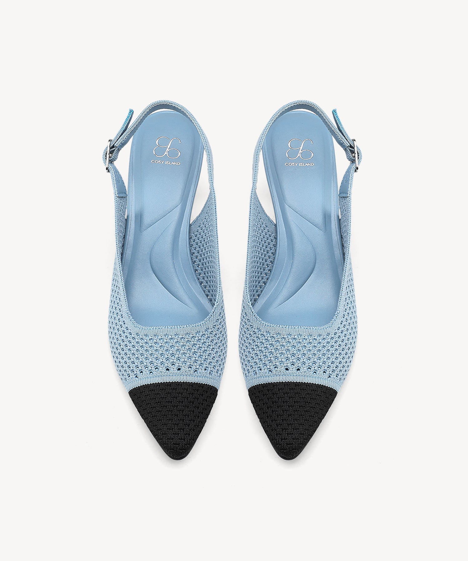 Commute Pointed Toe Slingback Pumps COSY ISLAND #color_blue