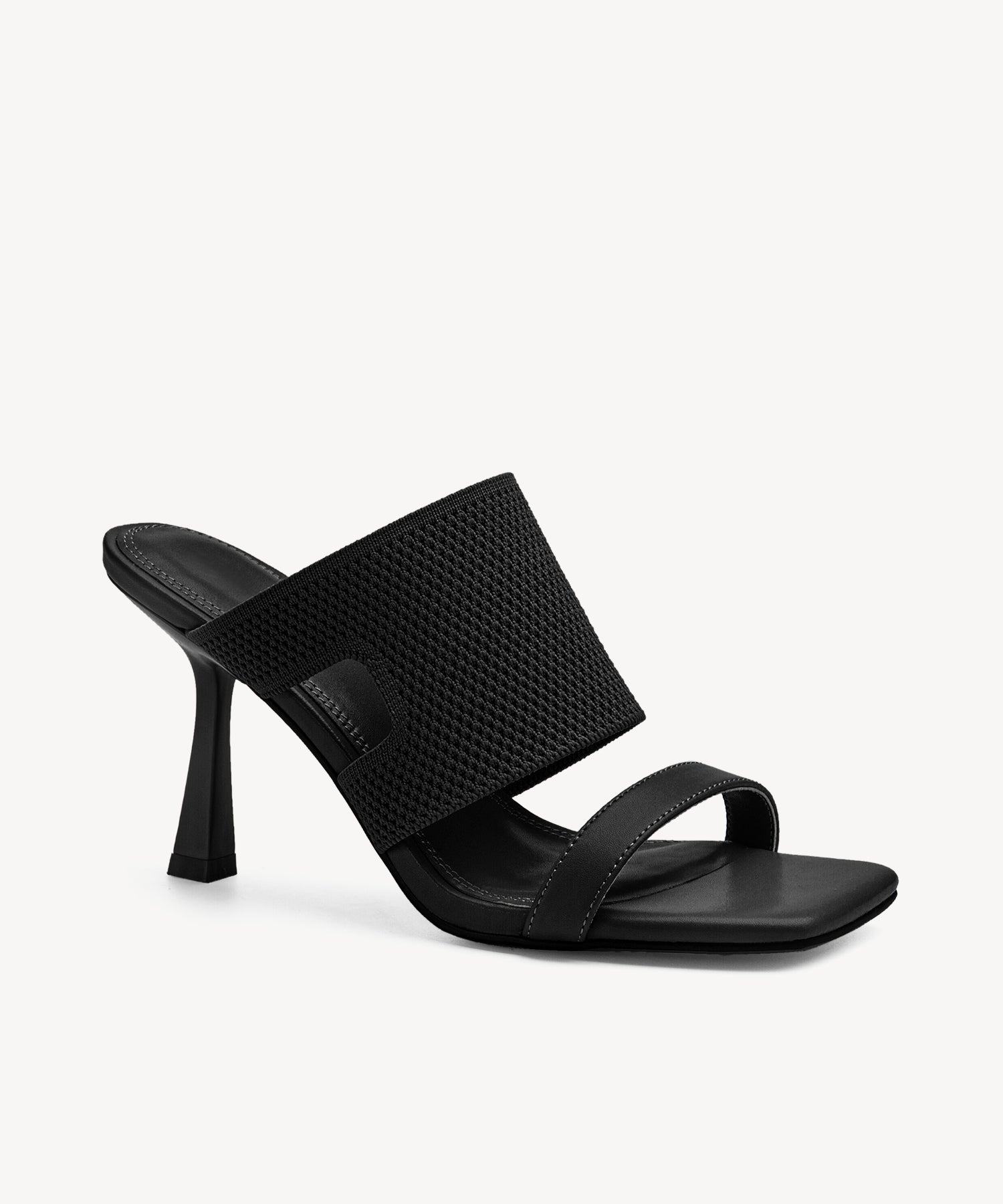 MOUSSE FIT Elegant Cut Out Heeled Sandals Cosy Island #color_black