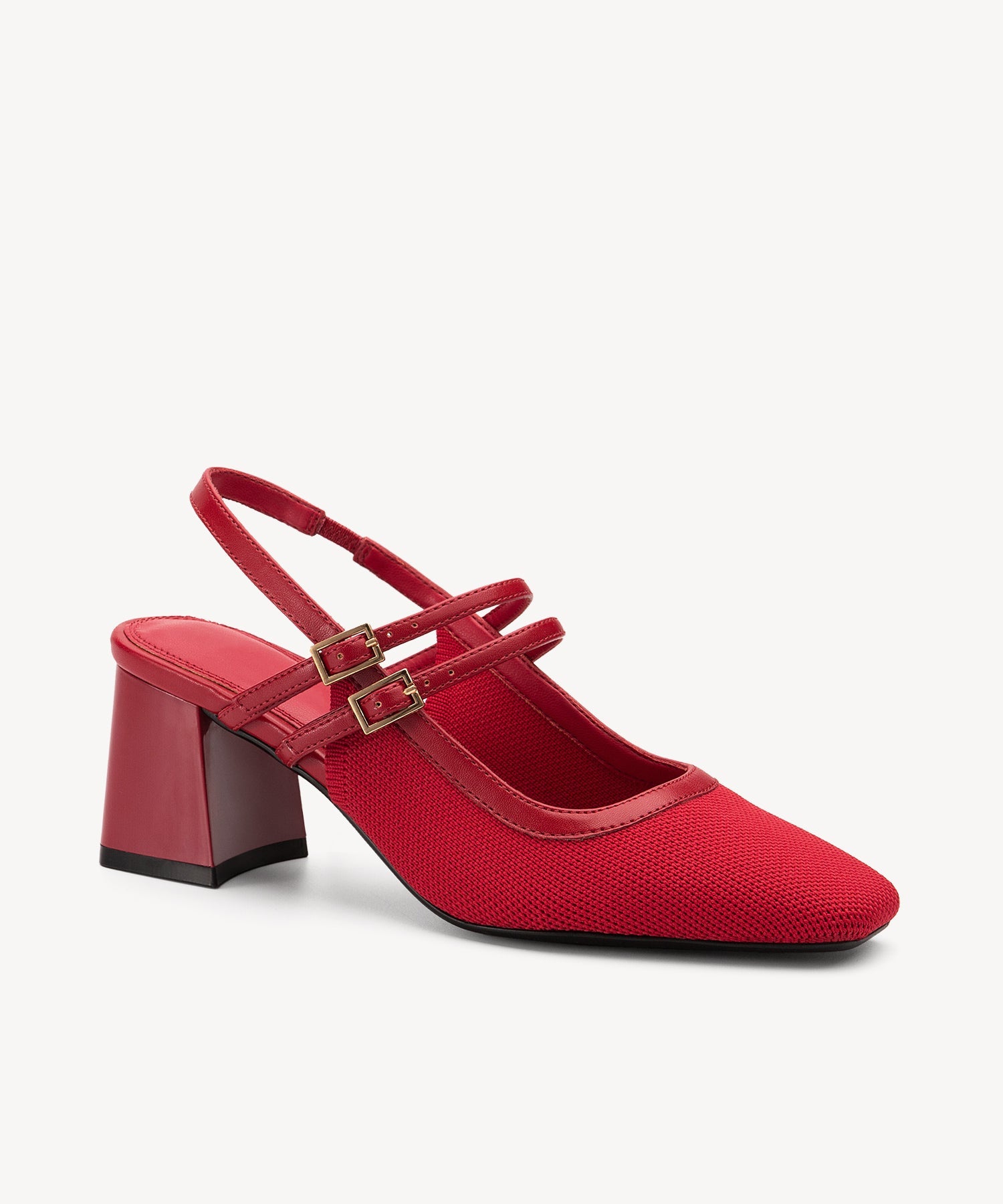 Elegant Square Toe Slingback Pumps COSY ISLAND #color_burgundy