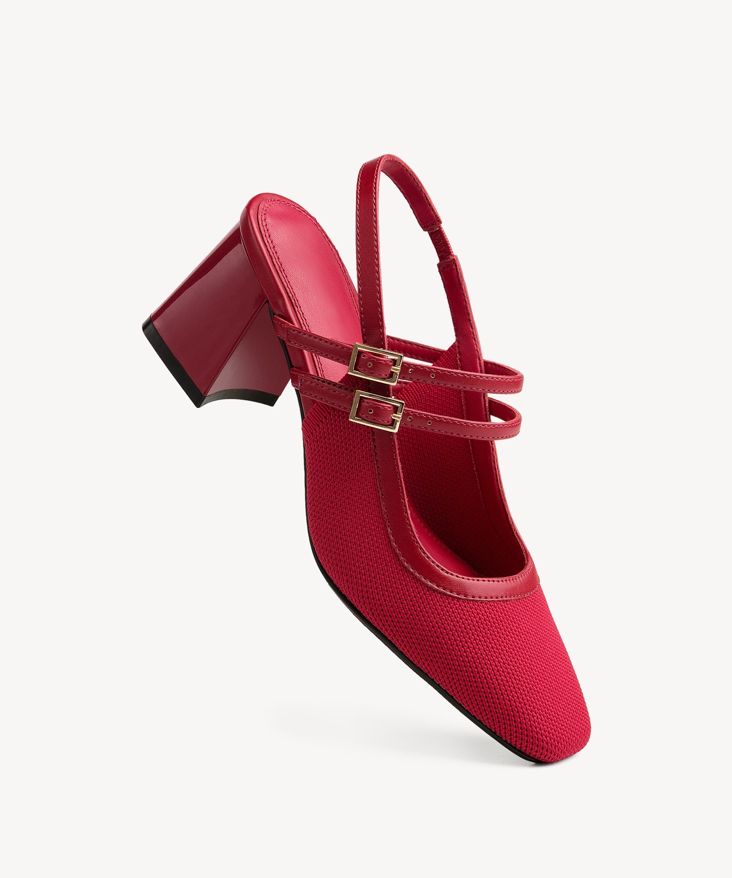 Elegant Square Toe Slingback Pumps COSY ISLAND #color_burgundy