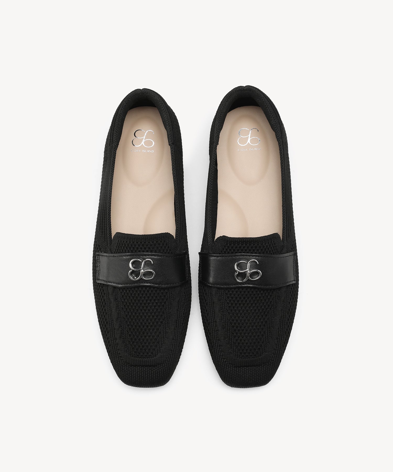 Casual Square Toe  Flat Loafers COSY ISLAND #color_black