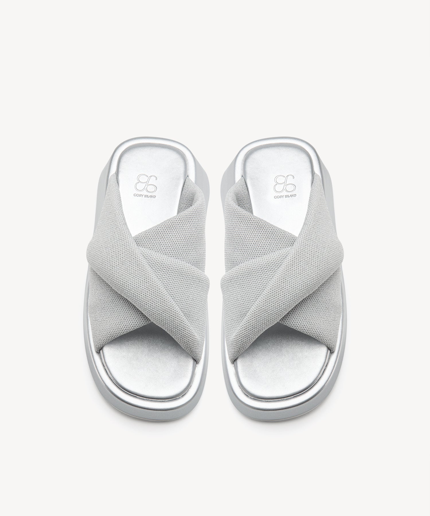 SunKiss Criss Cross Platform Sandals COSY ISLAND #color_silver