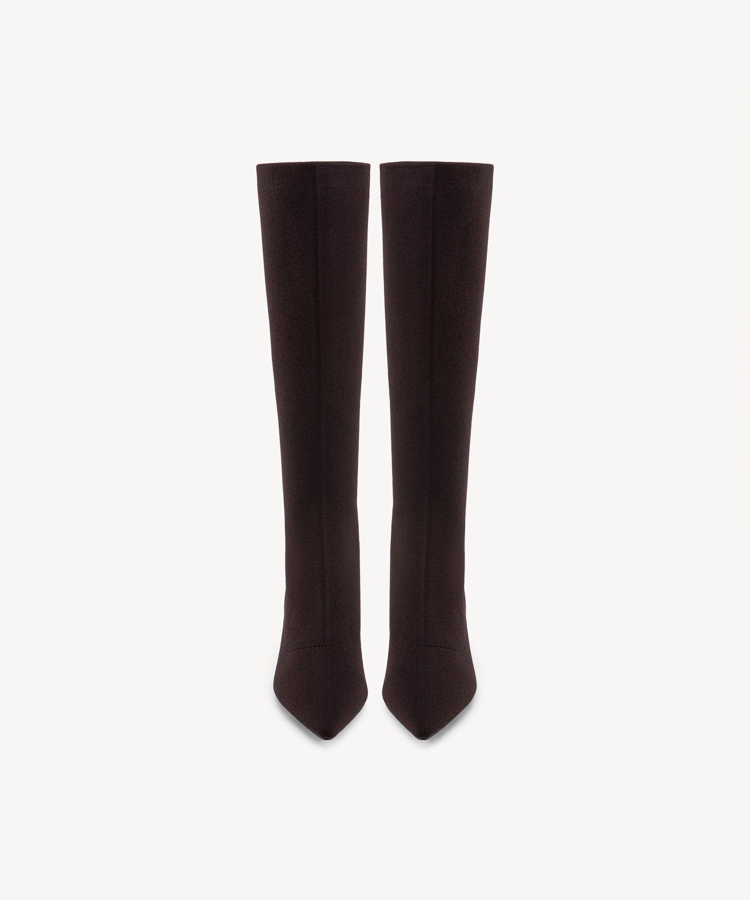 Spectrum Chic Pointed Toe Sock High Boots Coffee