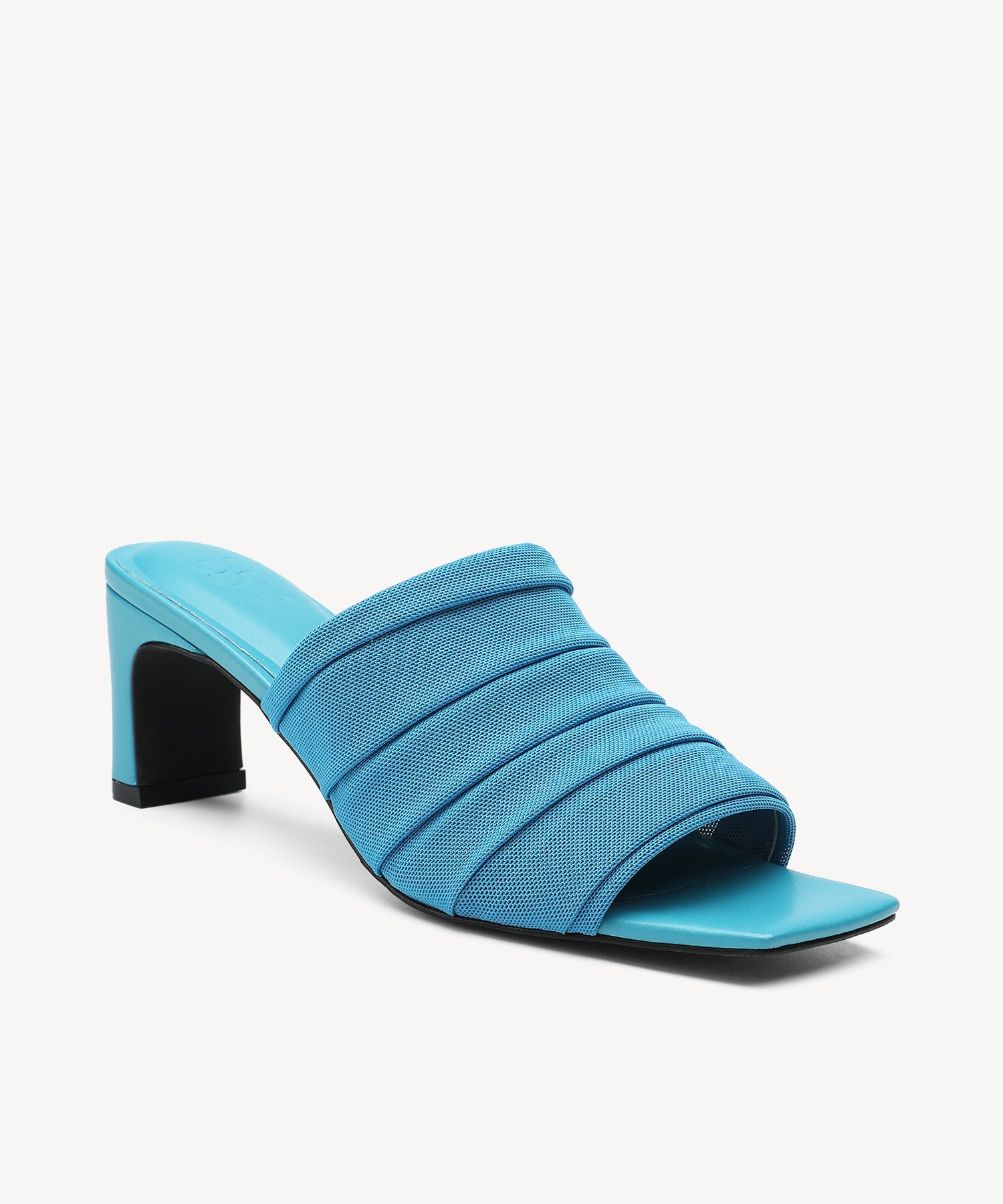 Textured Square Toe Heeled Pumps COSY ISLAND #color_blue