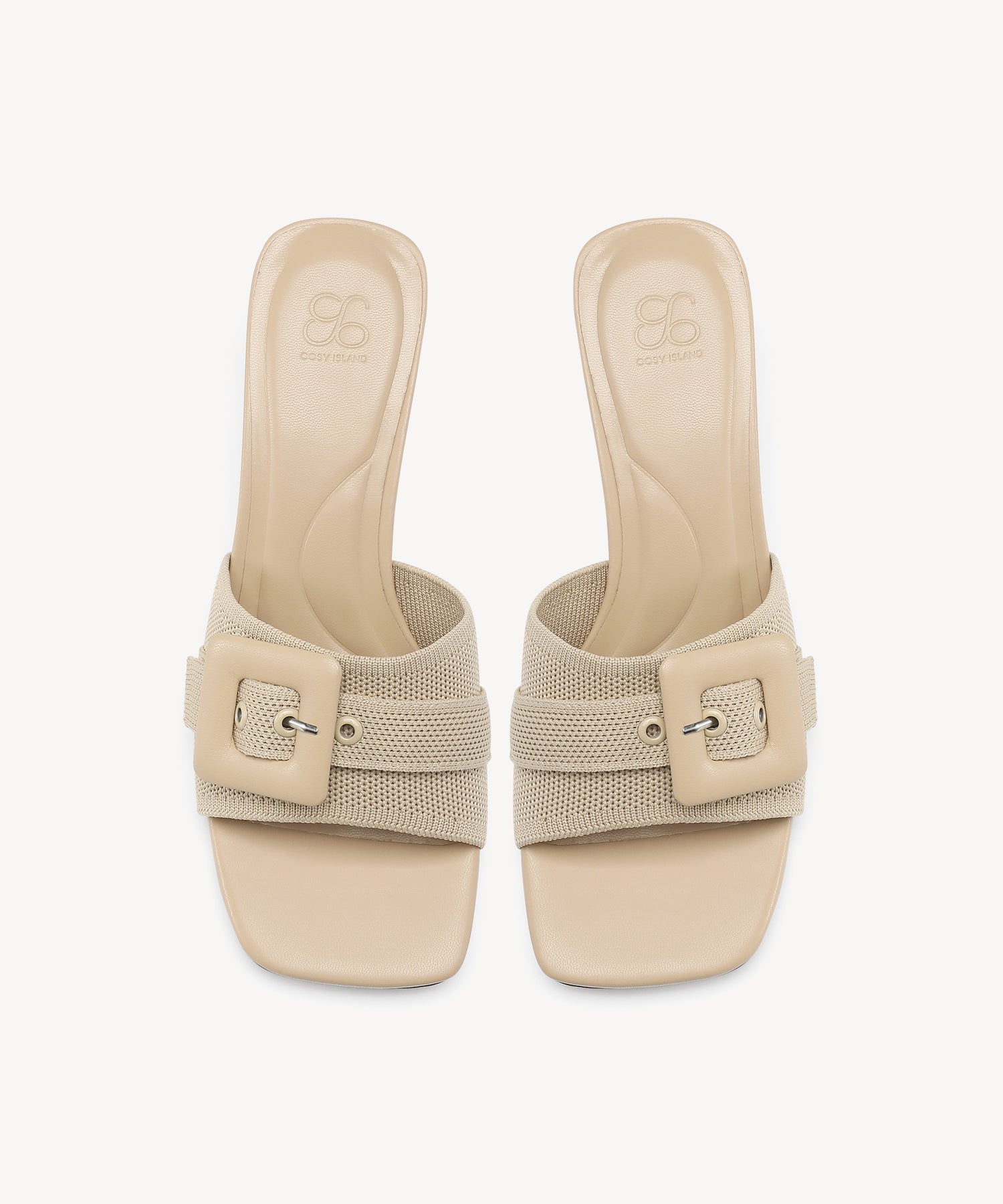 Buckle Square Toe Heeled Sandals COSY ISLAND #color_apricot