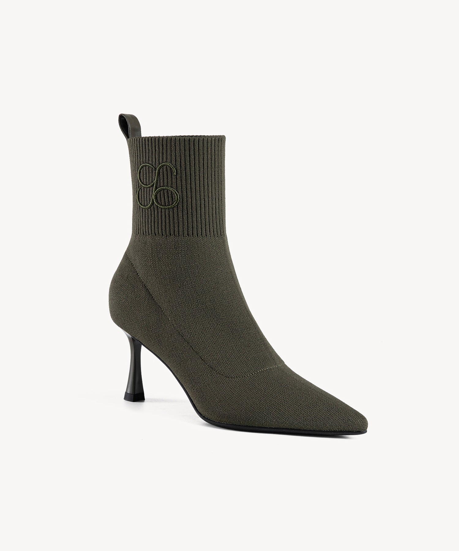 Signature Pointed Toe Sock Ankle Boots