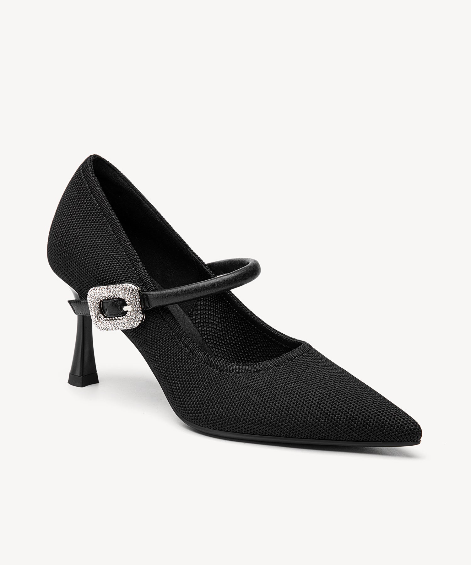 Gracelithe Shimmer Buckle Pumps Black