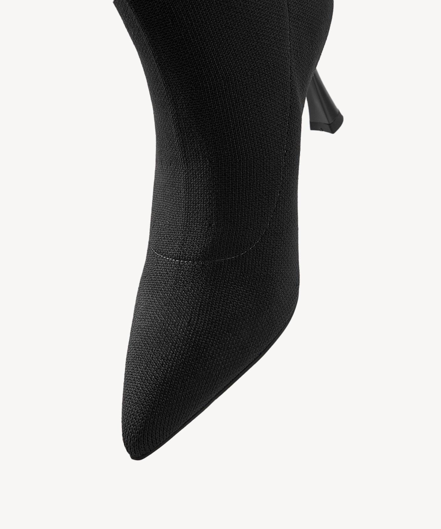 Minimalist Pointed Toe Sock Ankle Boots Black