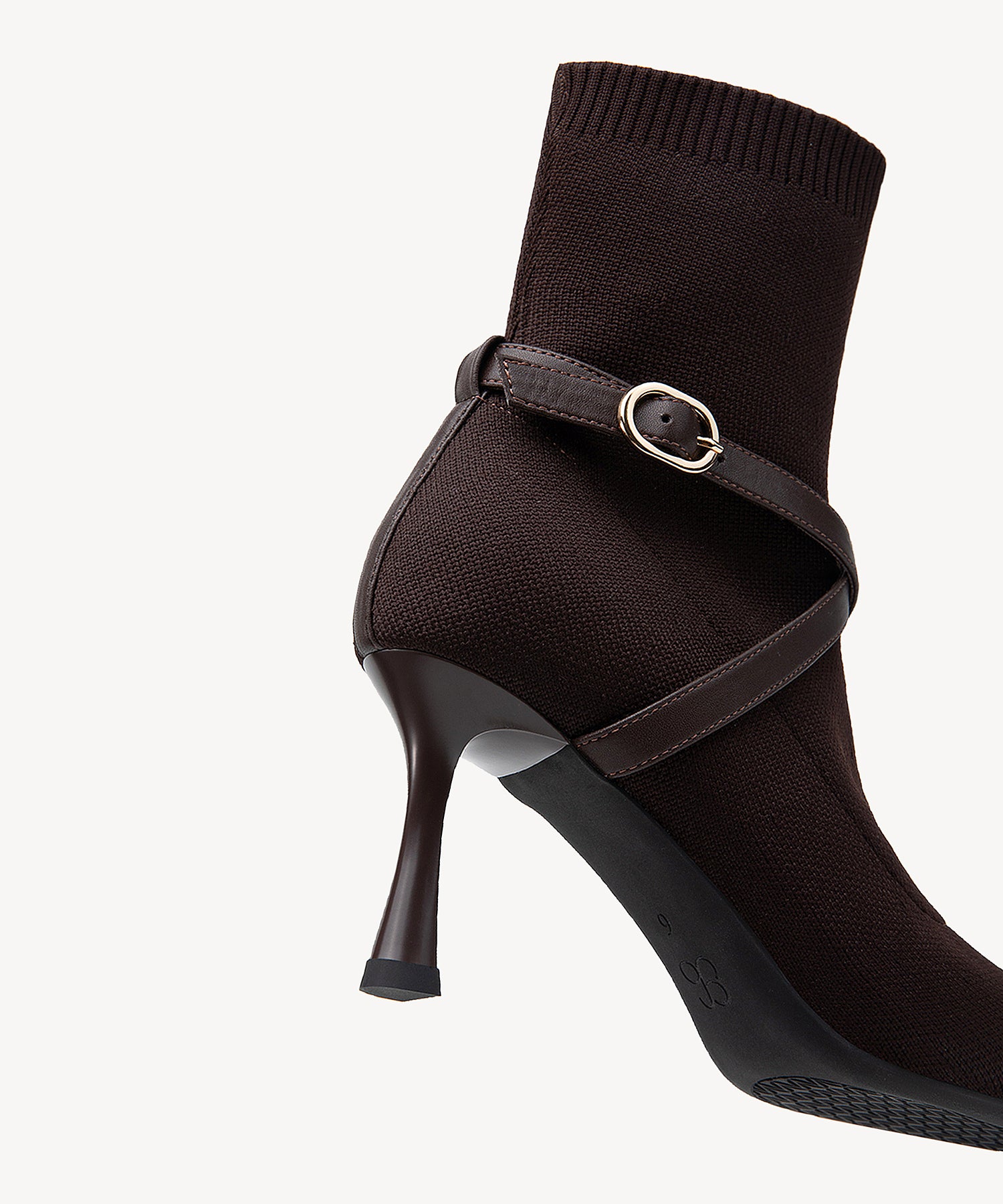 Strap Pointed Toe  Sock Ankle Boots