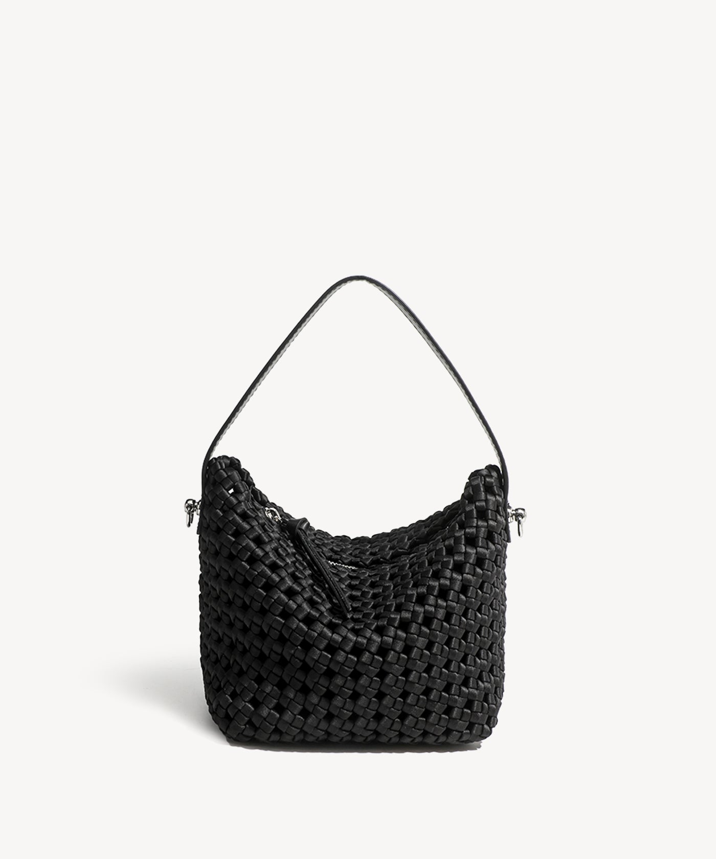 Trendy Daily Woven Small Handle Bag COSY ISLAND #color_black