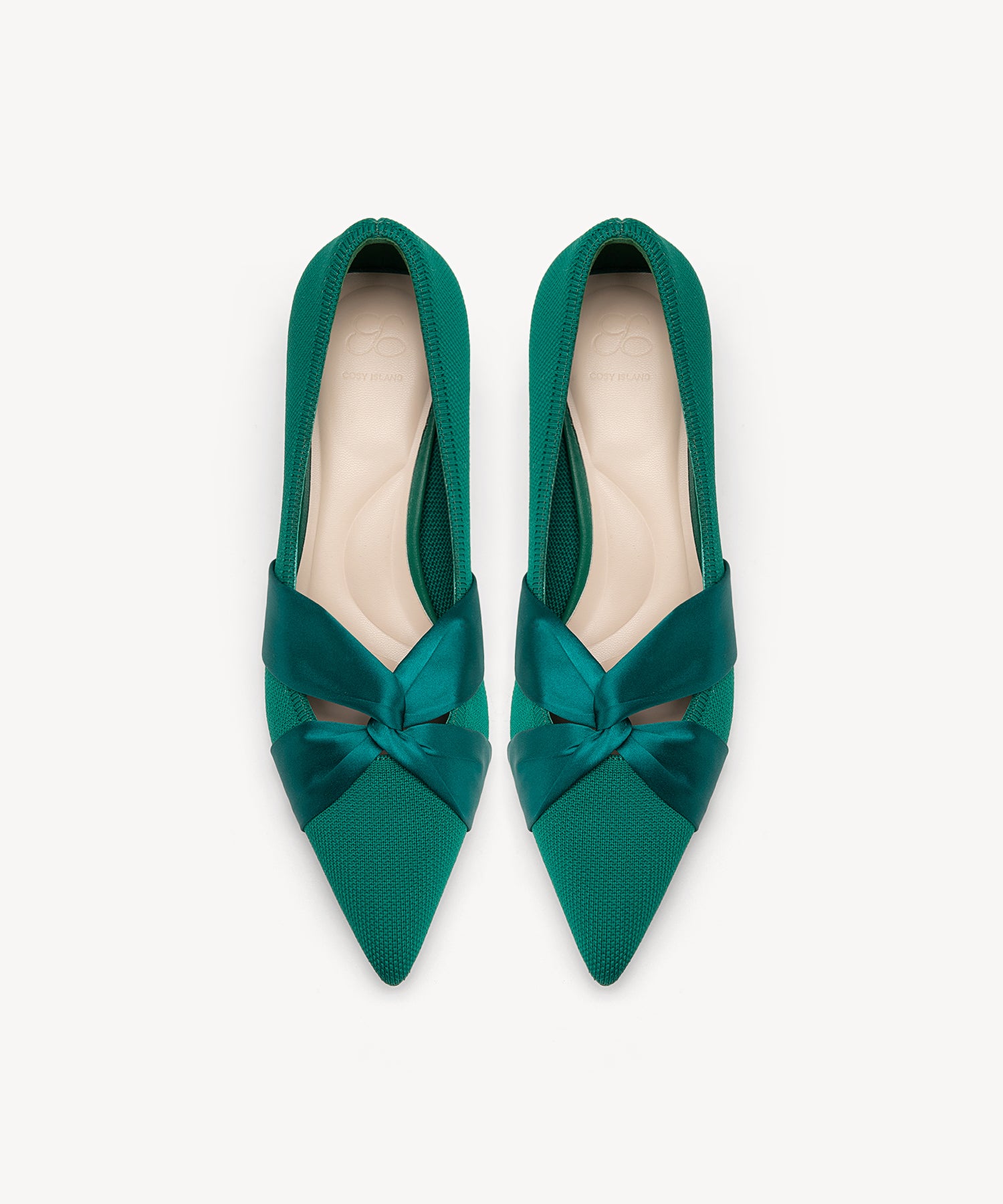 Elegant Pointed Toe Heeled Pumps COSY ISLAND #color_Green