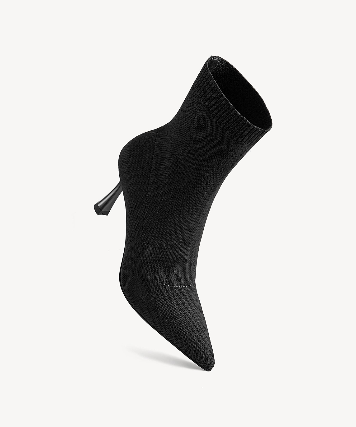 Minimalist Pointed Toe Sock Ankle Boots Coffee